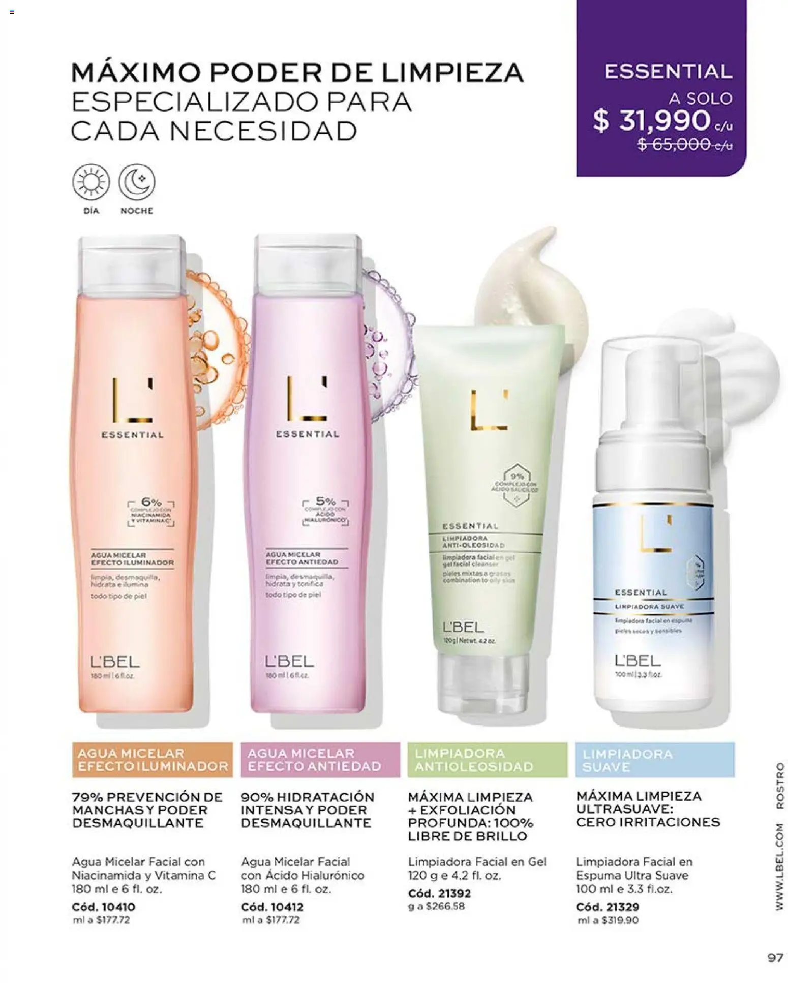 L'Bel revista - valida desde el 04.05.2026 | Página: 101 | Productos: Agua, Agua micelar, Espuma, Desmaquillante