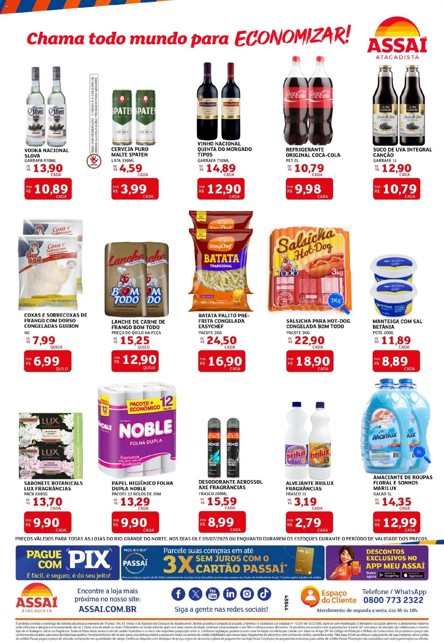 Assaí Atacadista Folheto - válido de 08/07/2026 | Página: 2 | Produtos: Suco, Pneus, Base, Sal