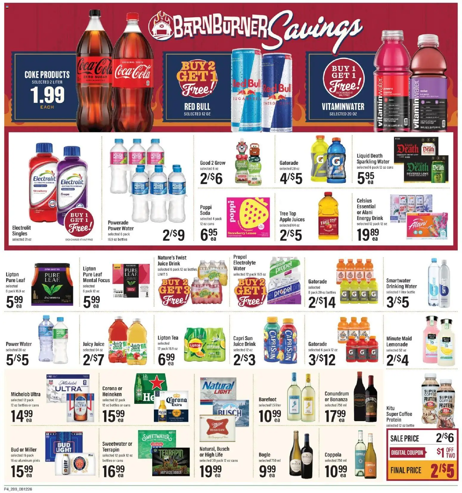 Lowes Foods Weekly Ad - valid from 08/12/2026 | Page: 6 | Products: Coffee, Juice, Tea, Protein