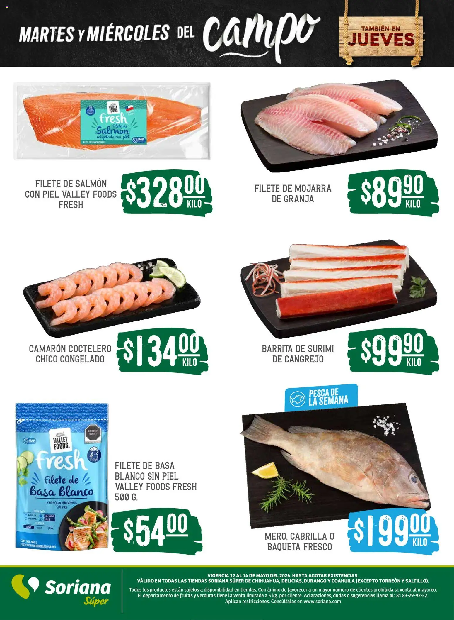 Nuevas ofertas de Soriana válidas en toda la República Mexicana desde el 12.05.2026. ¡Encuentra las mejores ofertas en Soriana Martes y Miércoles del Campo Súper: Chih, Delicias, Dur y Coah (excepto Saltillo)! | Página: 5