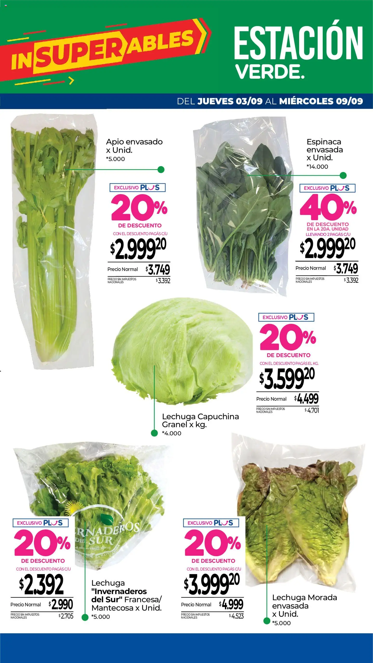 La Anonima - Frescos │ válido desde el 03/09/2026 | Página: 7 | Productos: Apio, Lechuga, Espinaca