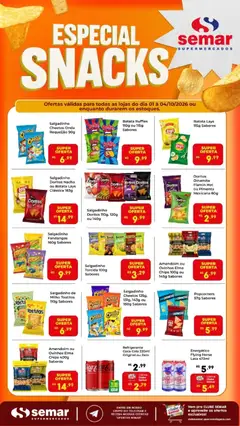 Semar Supermercado ofertas Snacks - Pré-Visualização do folheto da loja Semar Supermercado, válido de 01/10/2026