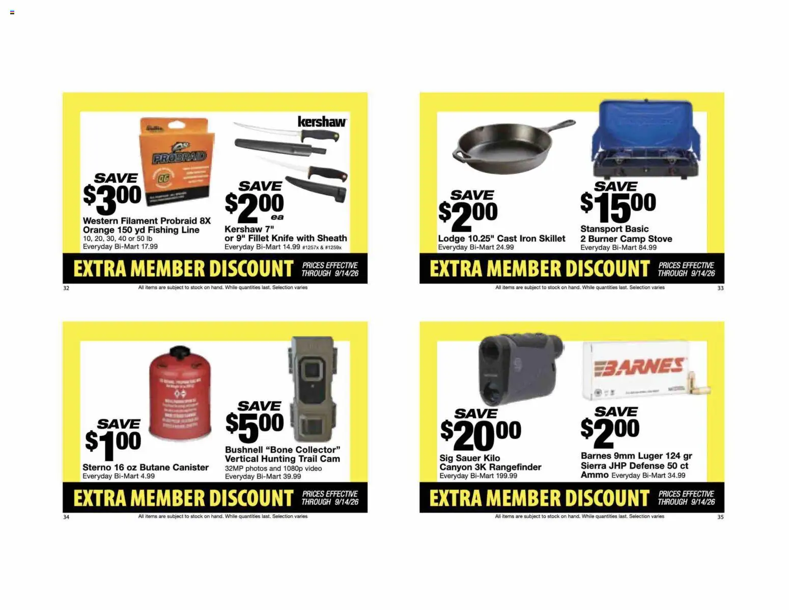 Bi-Mart Extra Member Discount Book - valid from 08/24/2026 | Page: 10 | Products: Rangefinder, Stove, Filament, Ammo