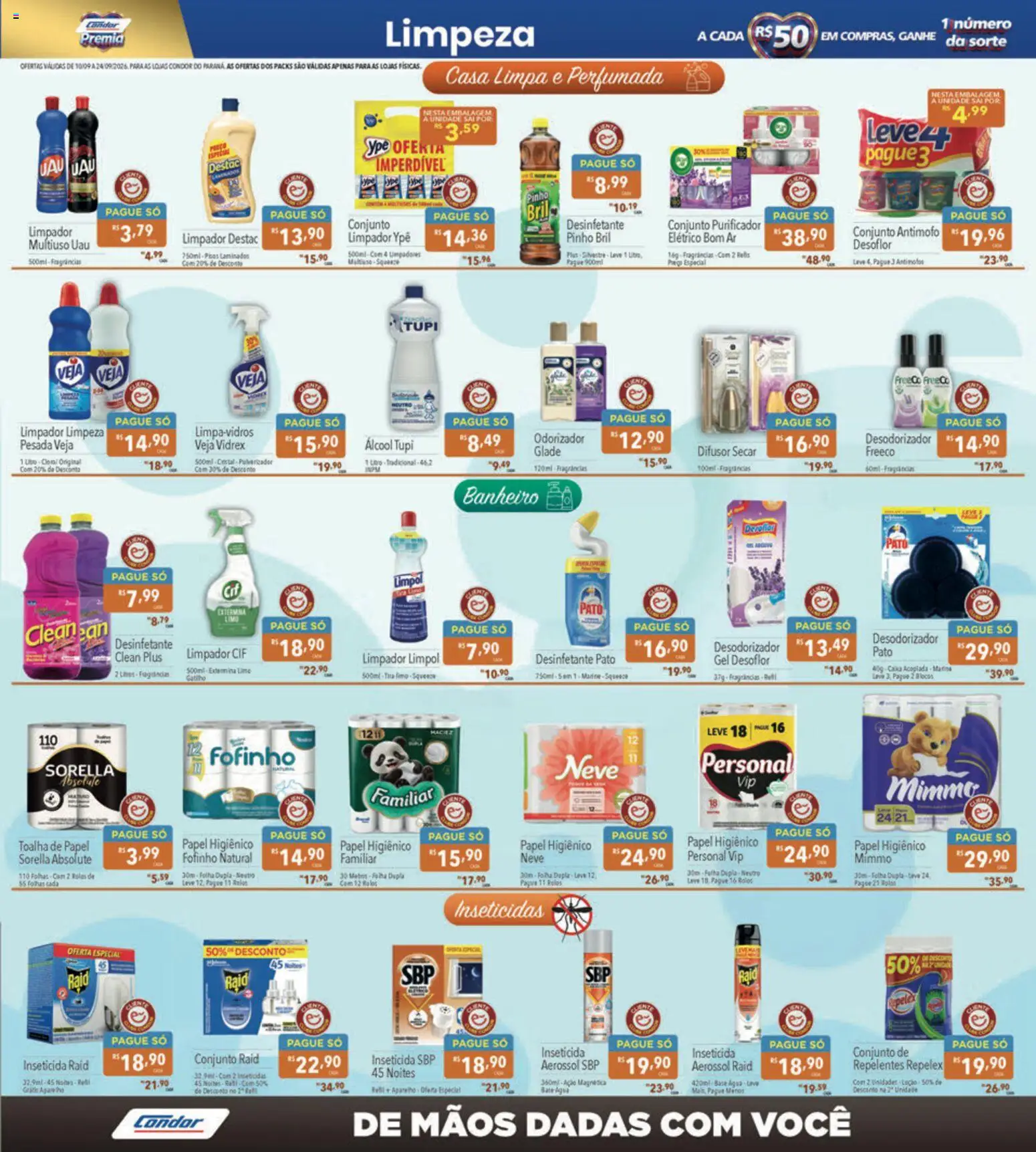 Supermercados Condor Folheto - válido de 10/09/2026 | Página: 21 | Produtos: Pulverizador, Antimofo, Pato, Inseticida