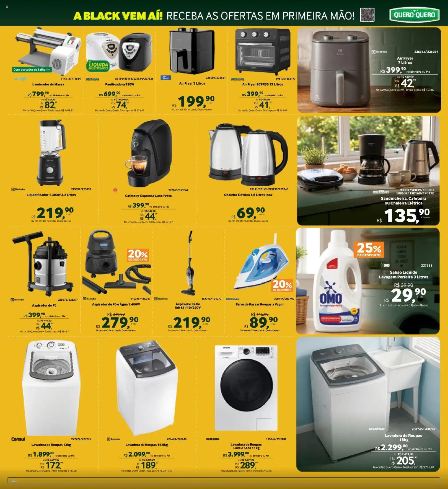 Lojas Quero-Quero Folheto - válido de 01/10/2026 | Página: 7 | Produtos: Chaleira, Air fryer, Massa, Laminador