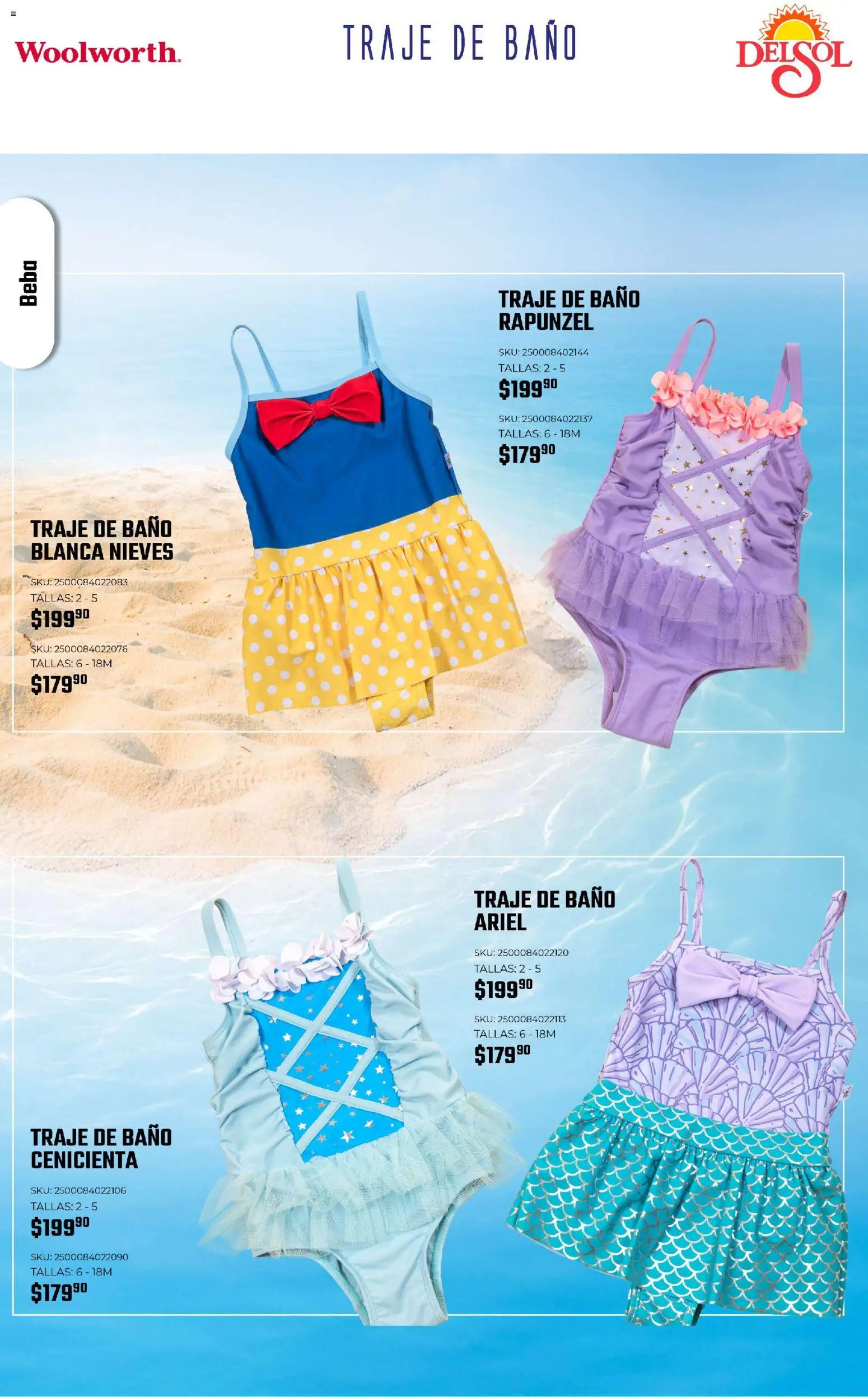 Nuevas ofertas de Del Sol y Woolworth válidas en toda la República Mexicana desde el 19.03.2026. ¡Encuentra las mejores ofertas en Del Sol y Woolworth catálogo Moda Vacaciones! | Página: 46 | Productos: Traje, Traje de baño, Baño