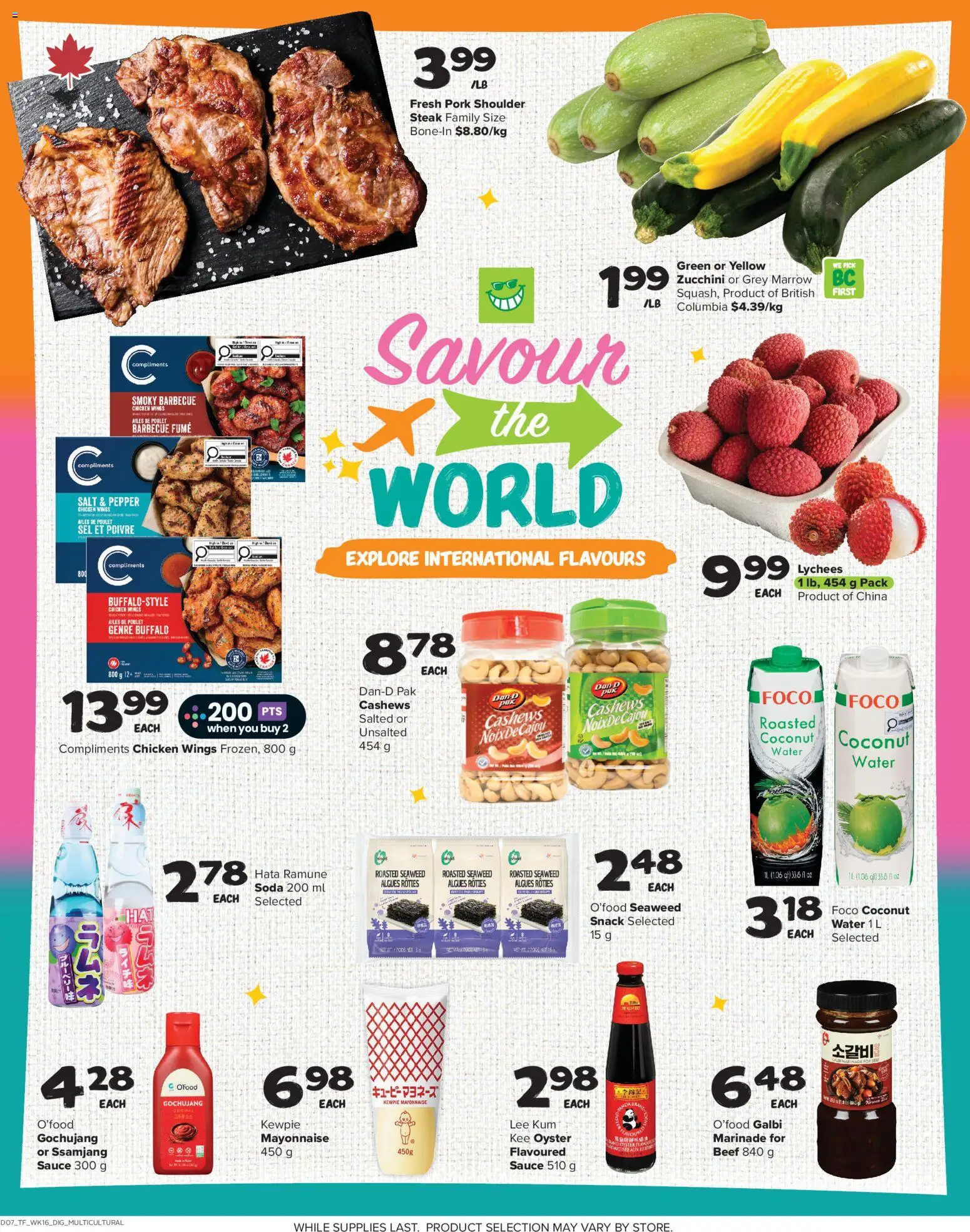 Thrifty Foods flyer valid from Aug 13, 2026 | Page: 12 | Products: Water, Mayonnaise, Chicken, Pork