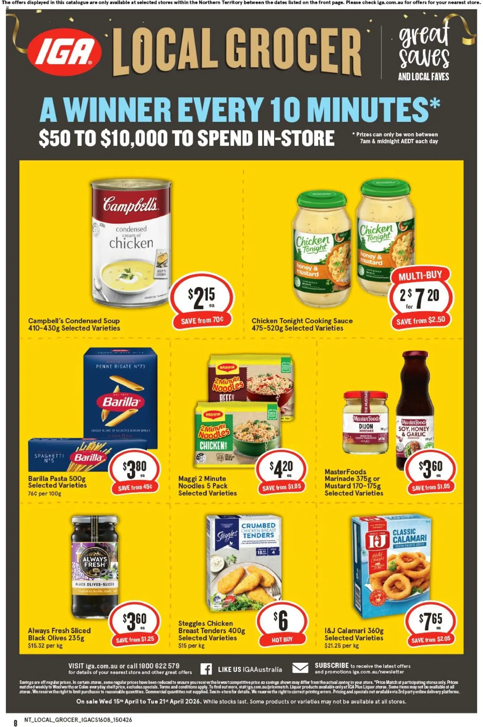IGA catalogue - valid from 15.04.2026 | Page: 8 | Products: Mustard, Platforms, Cream, Wheat
