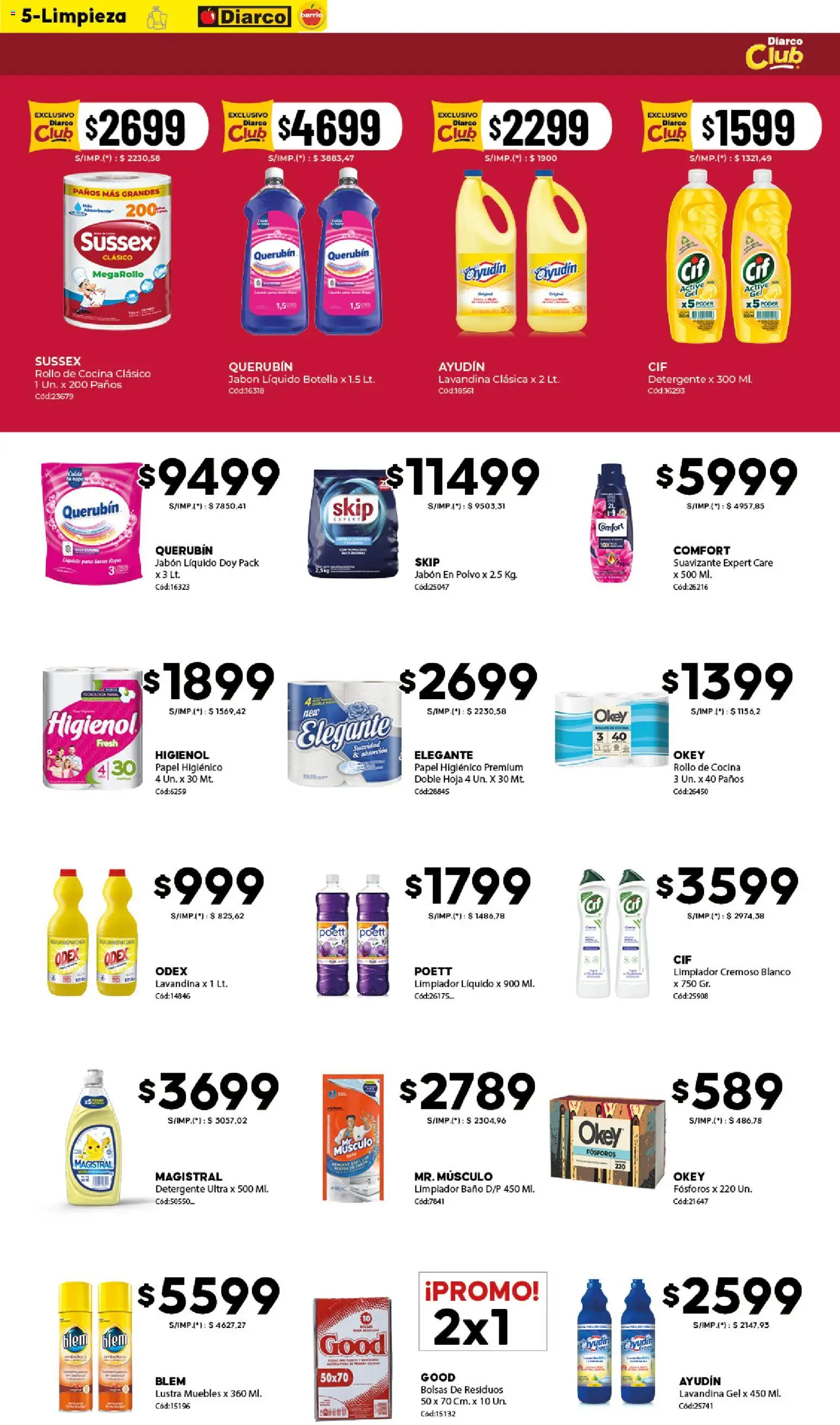 Diarco - Ofertas Diarco Barrio │ válido desde el 25.05.2026 | Página: 5 | Productos: Lavandina, Jabón líquido, Jabón, Limpiador