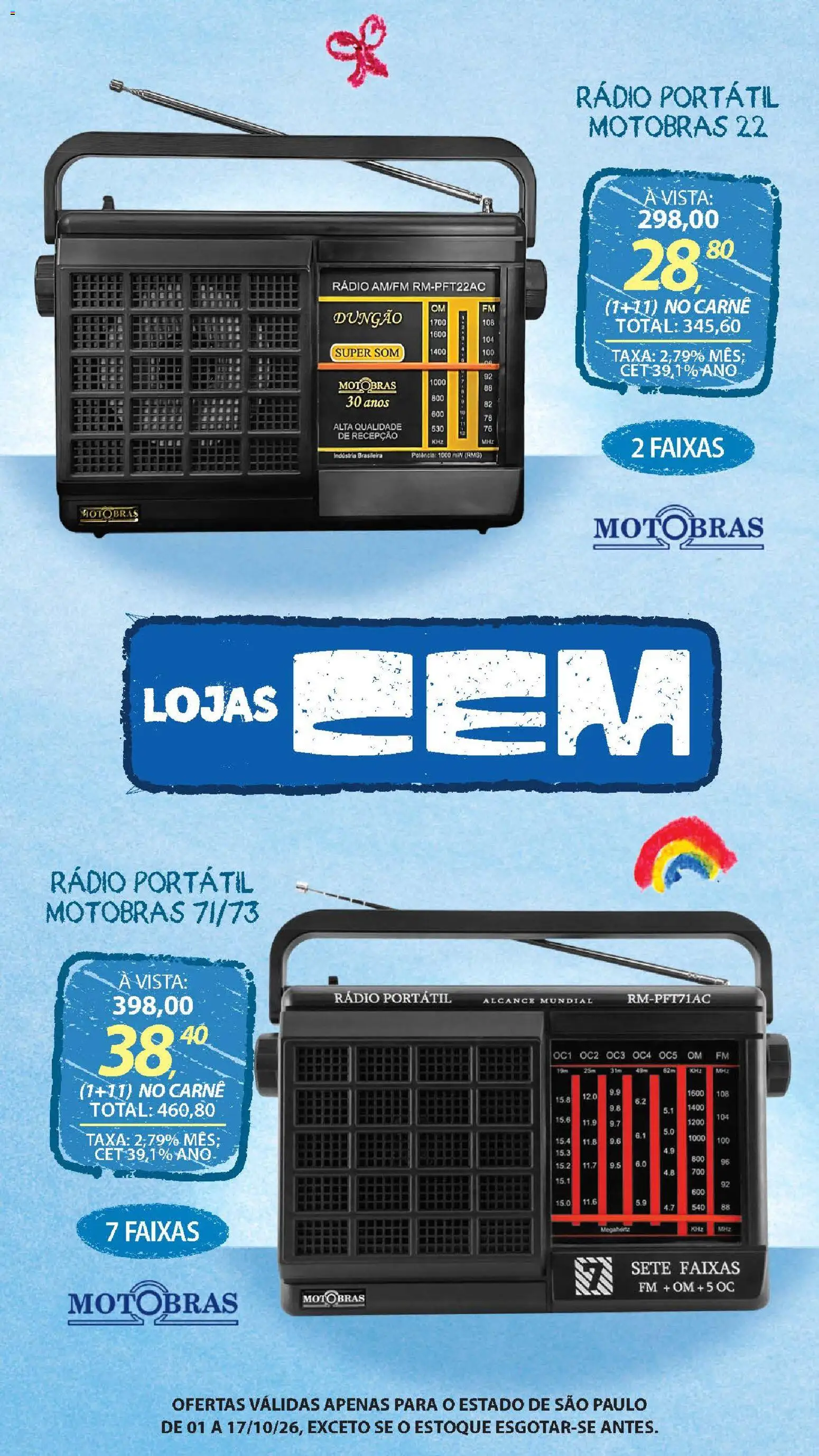 Lojas Cem Folheto - válido de 01/10/2026 | Página: 31 | Produtos: Carne, Rádio