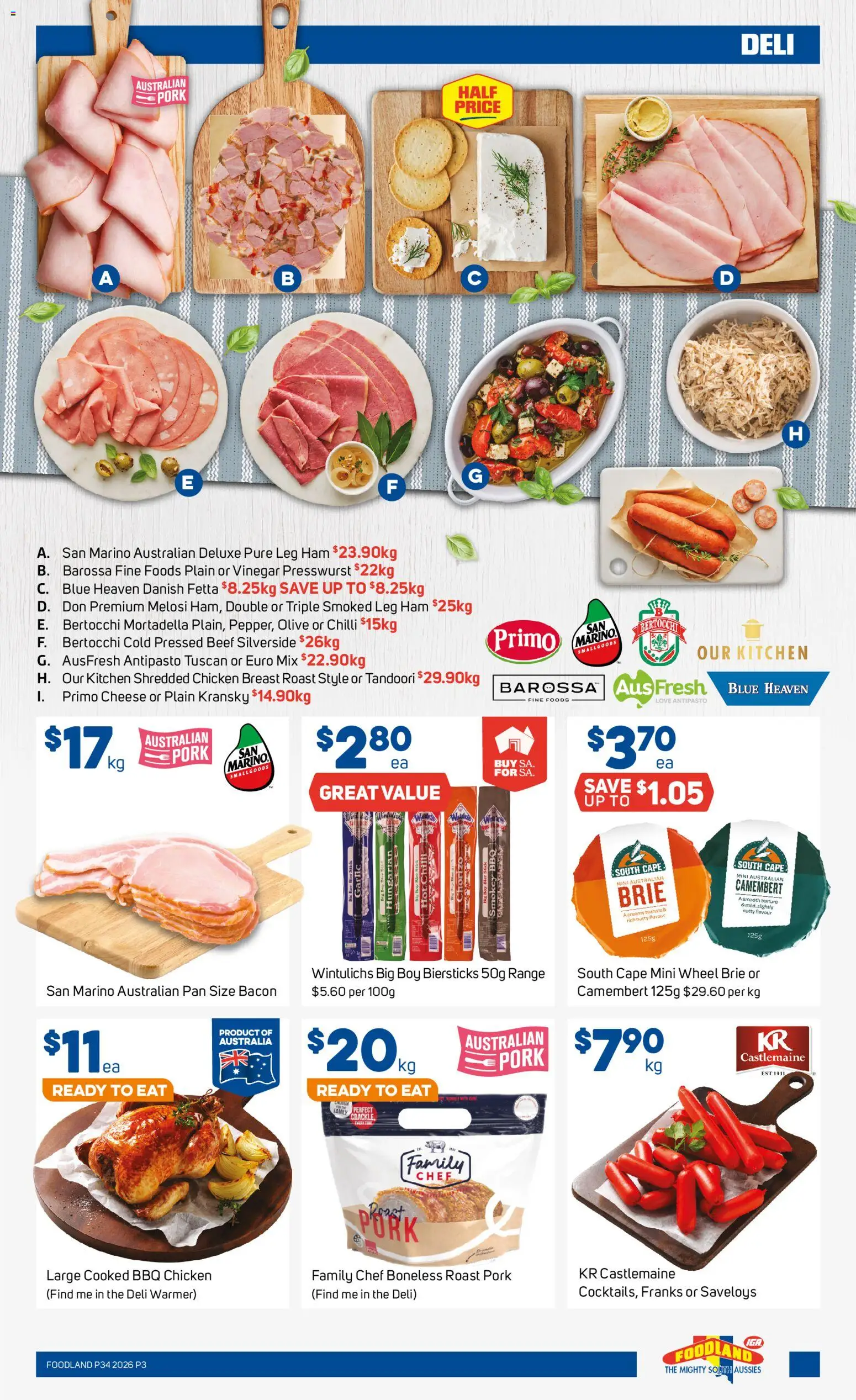 Foodland catalogue - valid from 19/08/2026 | Page: 3 | Products: Camembert, Chilli, Mortadella, Roast