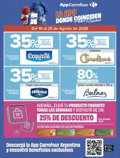 Vista previa Carrefour Market catálogo válido desde el 19/08/2026 | Página: 2 | Productos: Galletitas, Yogur natural, Café, Jamón