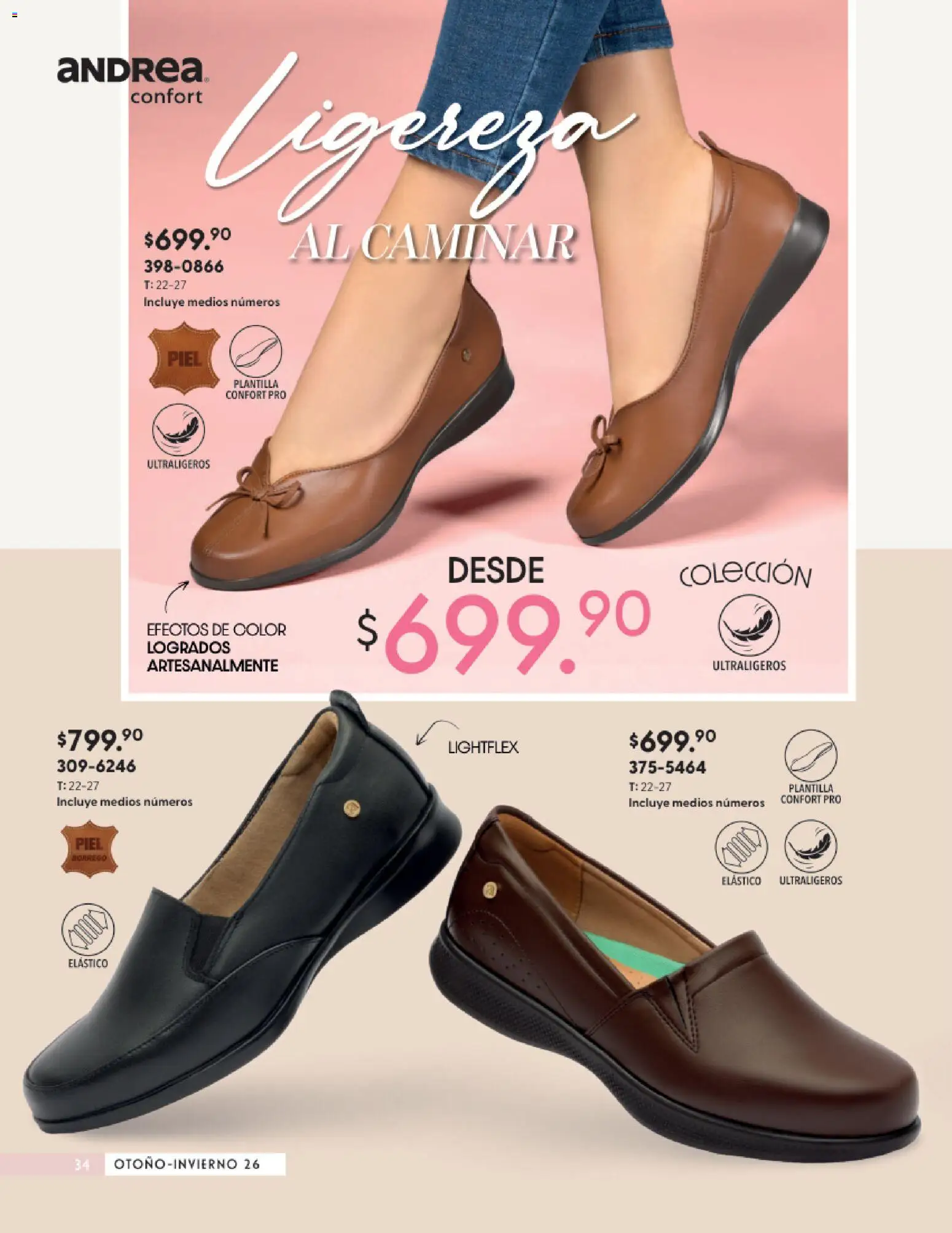 Nuevas ofertas de Andrea válidas en toda la República Mexicana desde el 23/08/2026. ¡Encuentra las mejores ofertas en Andrea catálogo Calzado Confort! | Página: 34