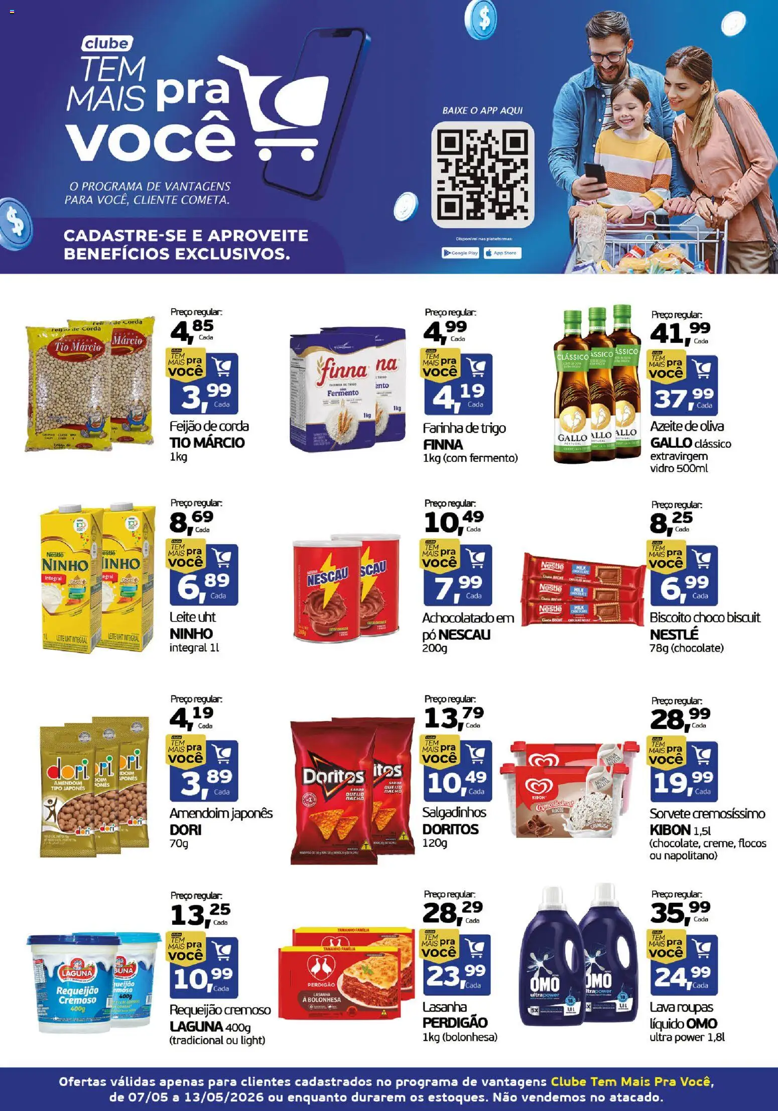 Cometa Supermercados Folheto - válido de 07.05.2026 | Página: 1 | Produtos: Chocolate, Roupas, Salgadinhos, Sorvete