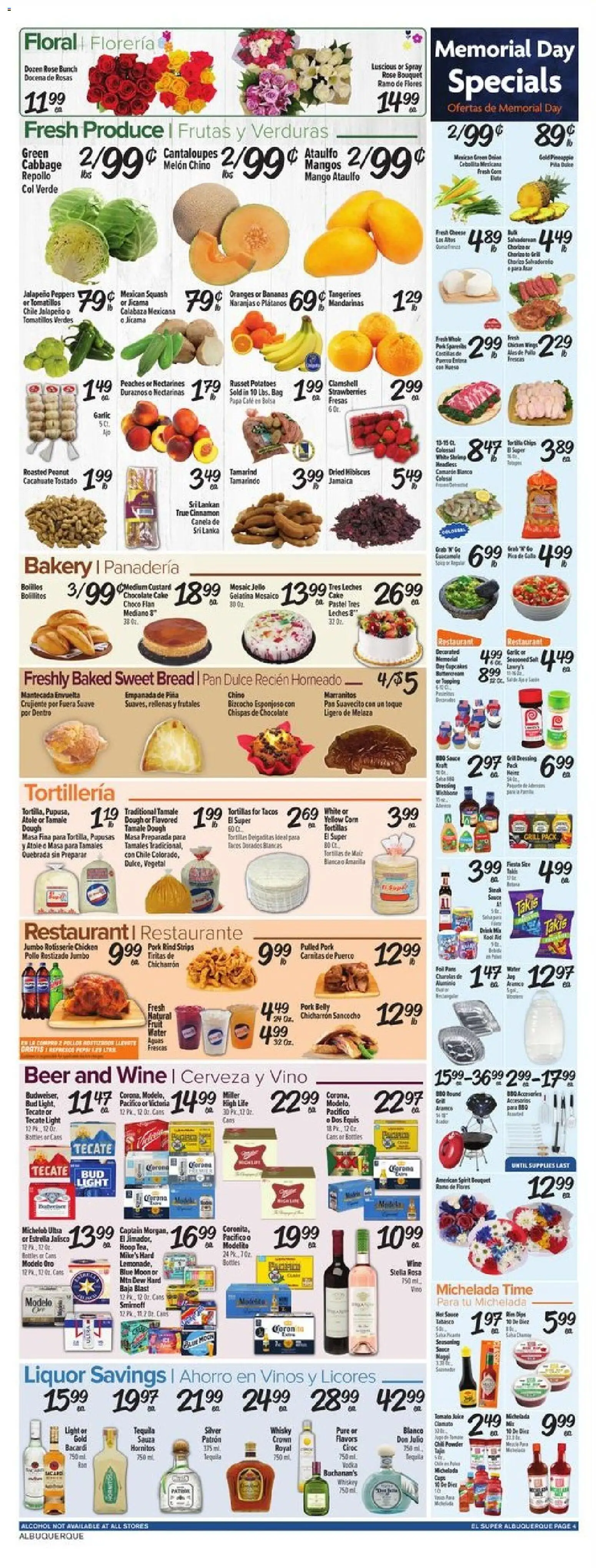 El Super Weekly Ad - NM - valid from 20.05.2026 | Page: 4 | Products: Peaches, Powder, Potatoes, Cabbage