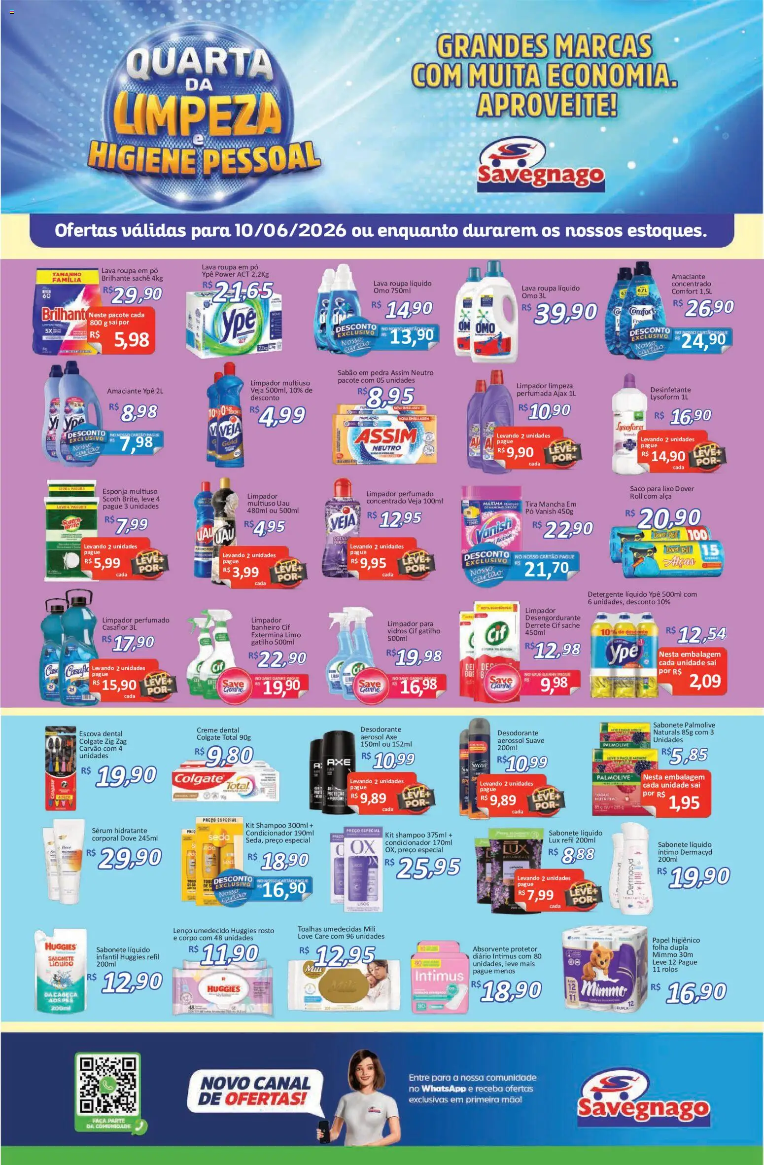 Savegnago Folheto - válido de 10.06.2026 | Página: 1 | Produtos: Pó, Limpador multiuso, Sabão, Creme dental