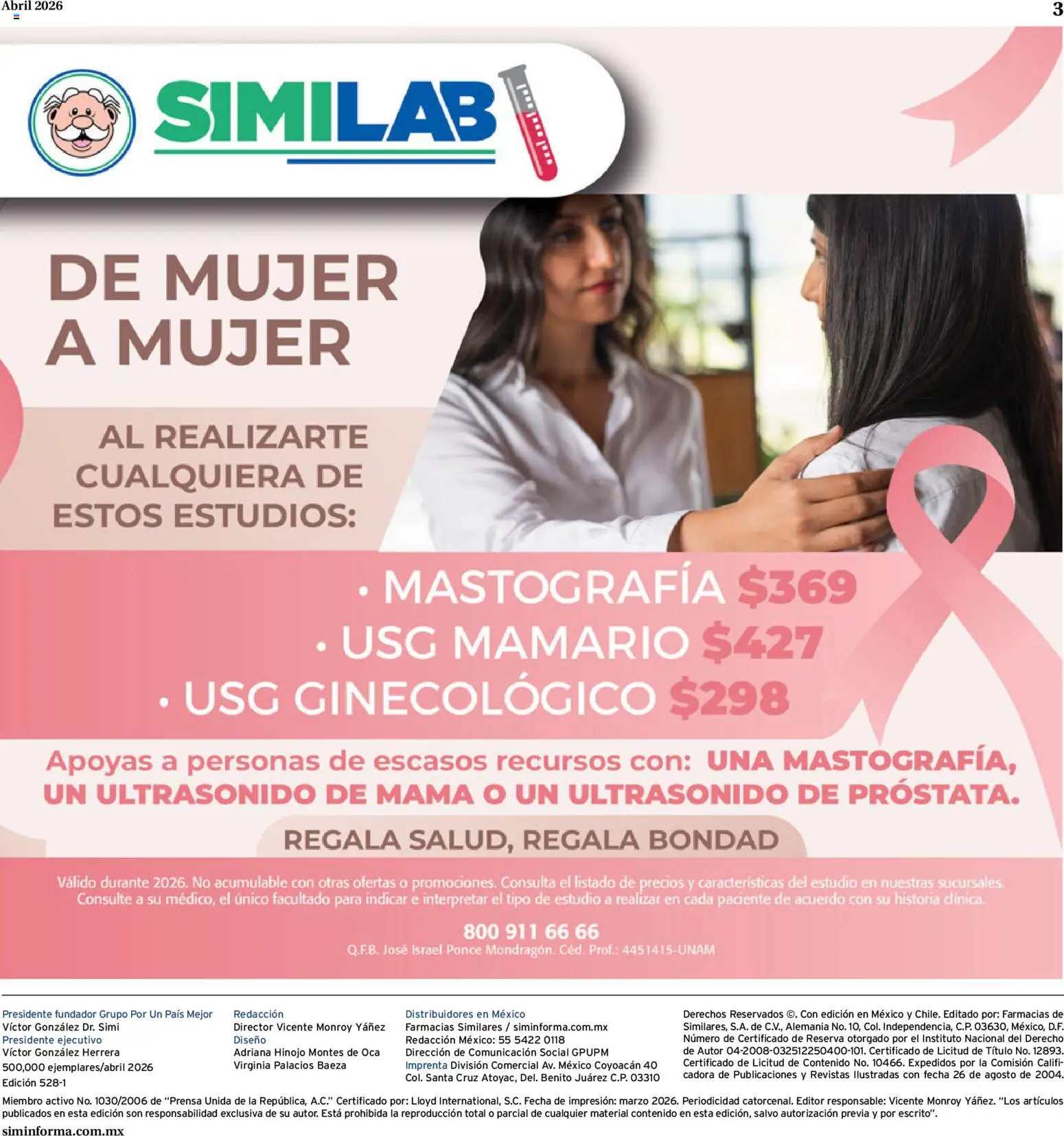 Nuevas ofertas de Farmacias Similares válidas en toda la República Mexicana desde el 01.04.2026. ¡Encuentra las mejores ofertas en Farmacias Similares catálogo! | Página: 3 | Productos: Hinojo, Prensa