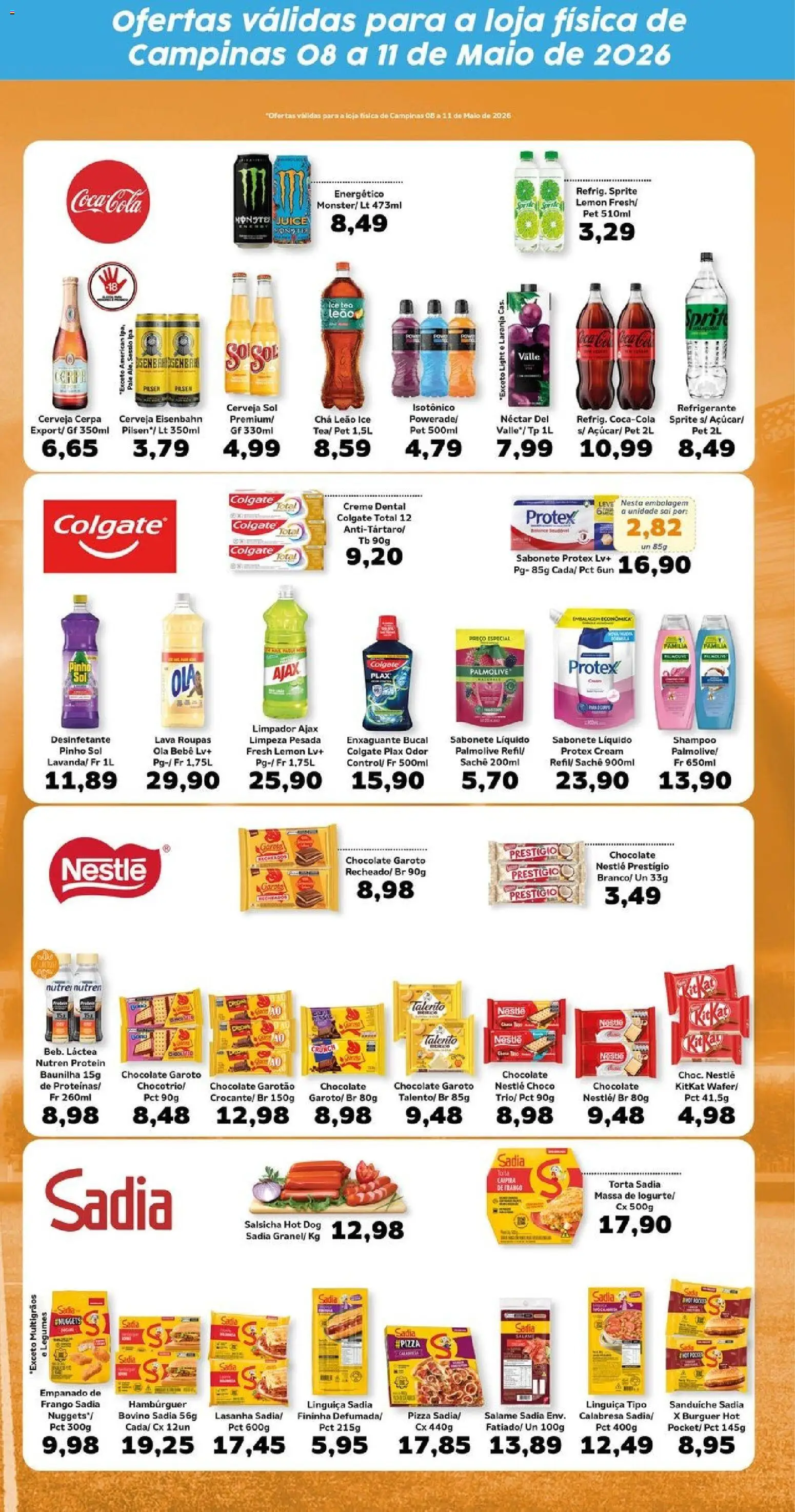 Tauste Folheto - válido de 08.05.2026 | Página: 4 | Produtos: Linguiça, Chocolate, Creme, Desinfetante