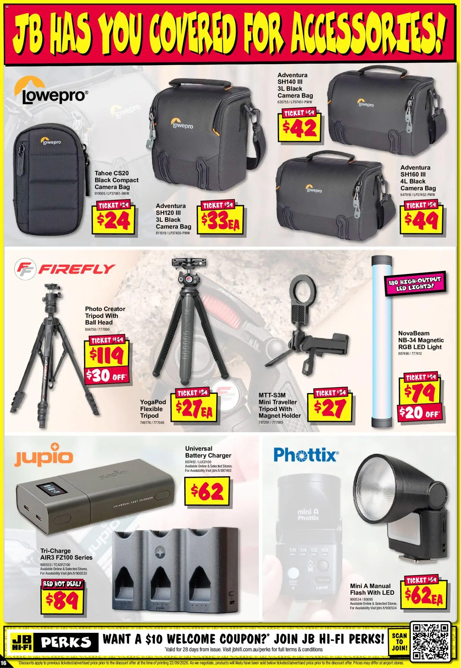 JB Hi-Fi catalogue - valid from 01/10/2026 | Page: 16 | Products: Battery, Charger, Light, Bag