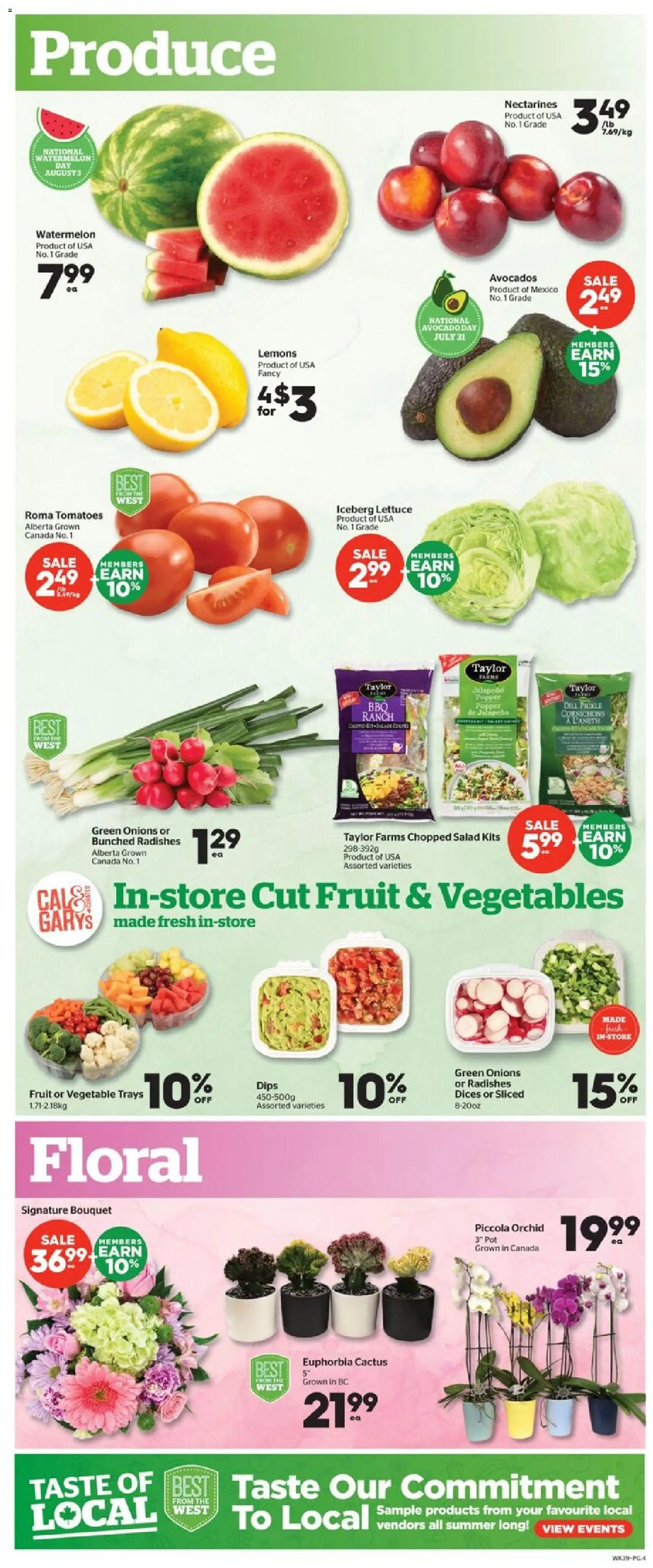 Calgary Co-op flyer valid from Jul 30, 2026 | Page: 4 | Products: Salad, Tomatoes