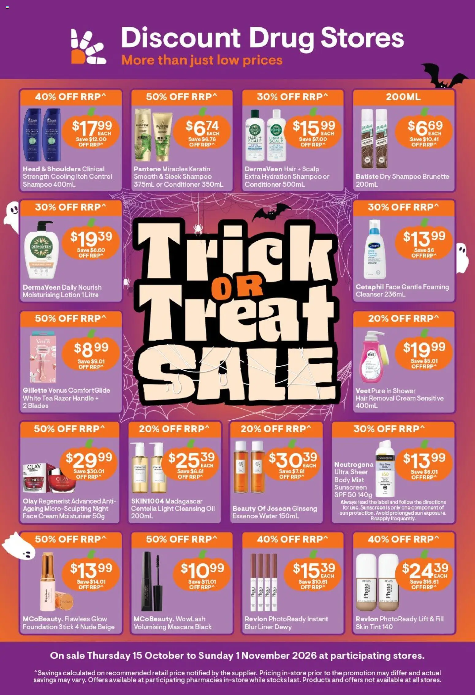 Discount Drug Stores Thursday, October 15
