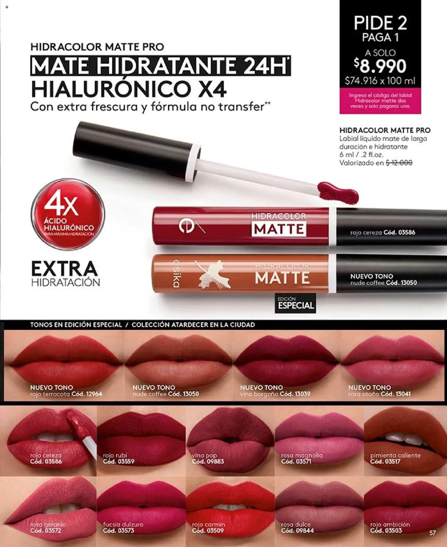 Catálogo Ésika Campaña 13 │ válido desde el 26.07.2026 | Página: 57 | Productos: Pimienta, Mate, Vino, Labial