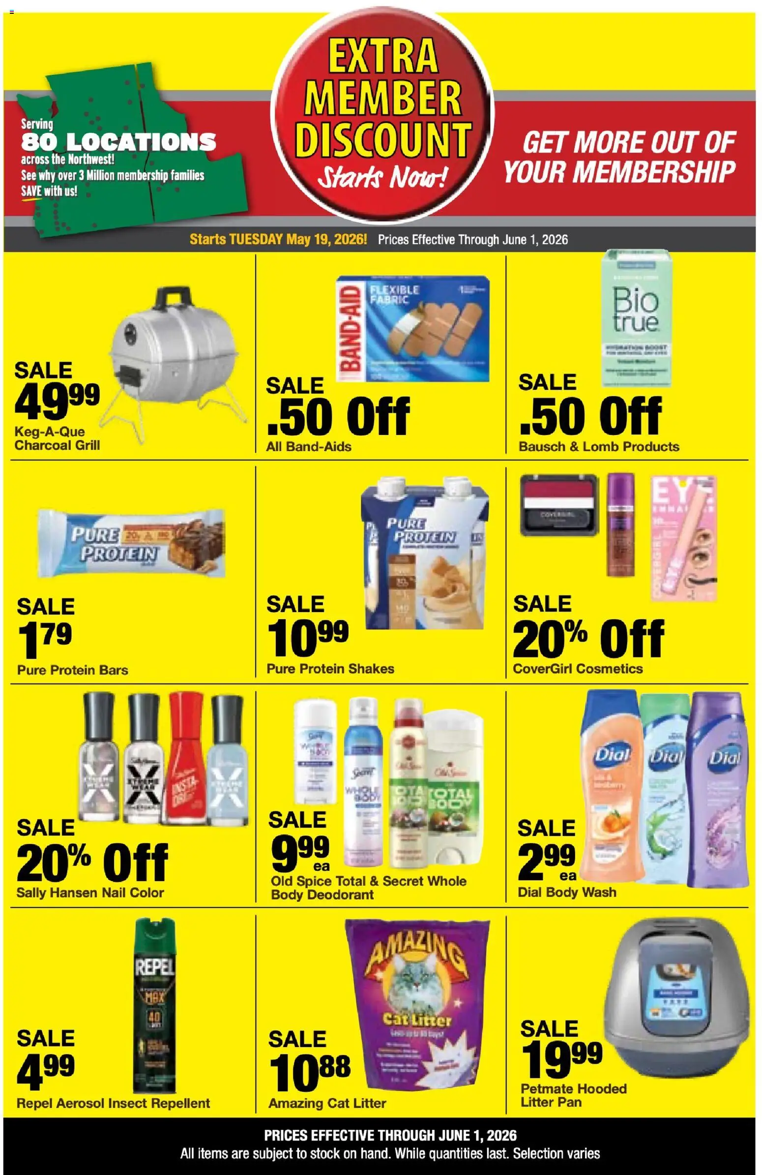 Bi-Mart Extra Member Discount - valid from 19.05.2026 | Page: 6 | Products: Pan, Nail, Cat Litter, Body Wash