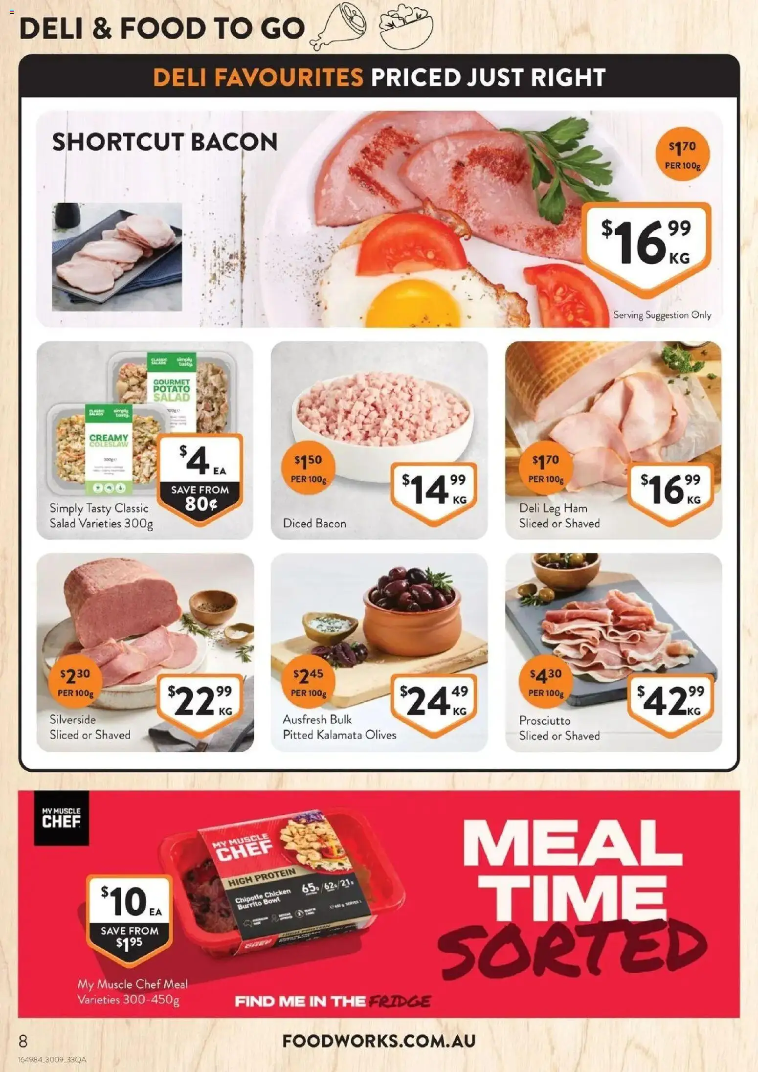 Foodworks catalogue - valid from 30/09/2026 | Page: 8 | Products: Potato salad, Food, Prosciutto, Chicken