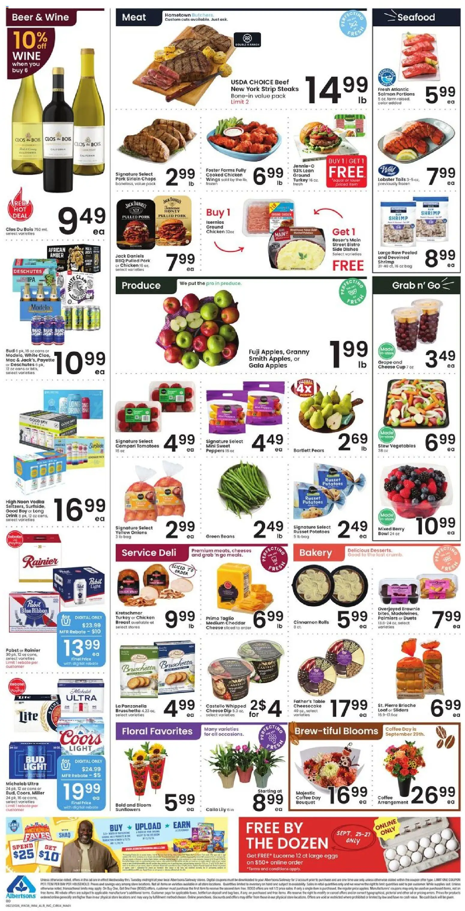 Albertsons Weekly Ad - valid from 09/23/2026 | Page: 5 | Products: Wine, Apples, Beef, Beans