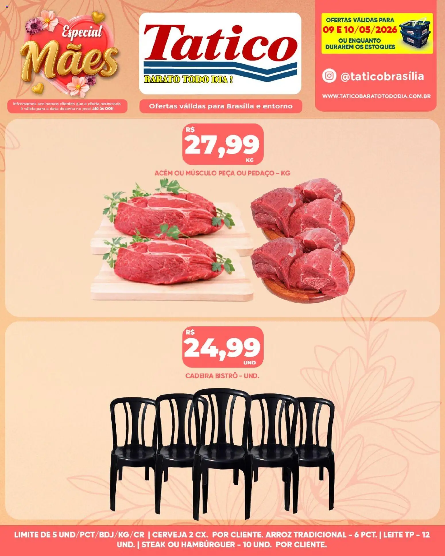 Tatico Folheto - válido de 11.05.2026 | Página: 30 | Produtos: Cadeira, Leite, Cerveja, Hambúrguer