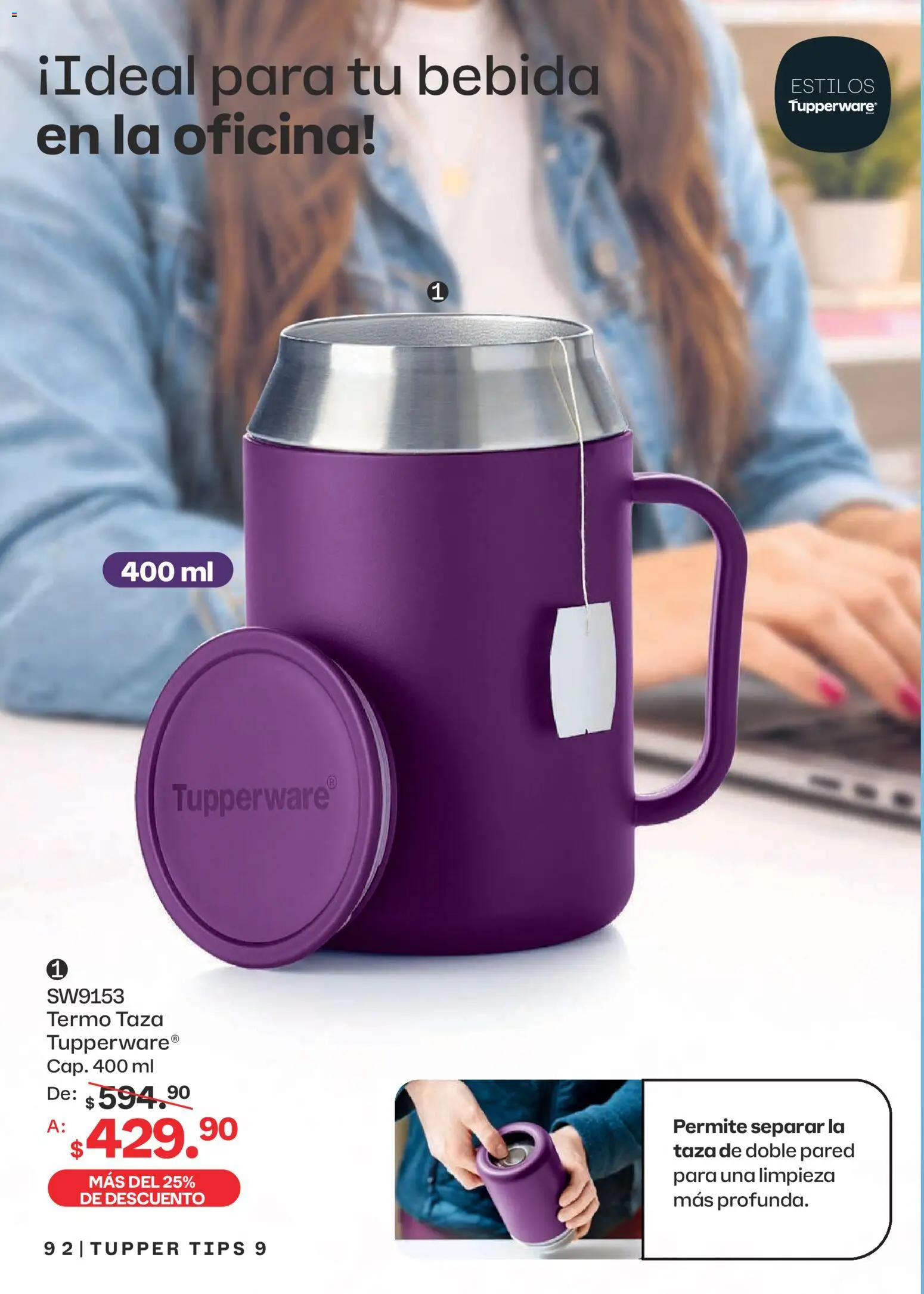 Nuevas ofertas de Tupperware válidas en toda la República Mexicana desde el 10/08/2026. ¡Encuentra las mejores ofertas en Tupperware catálogo! | Página: 92 | Productos: Taza, Tupper, Termo