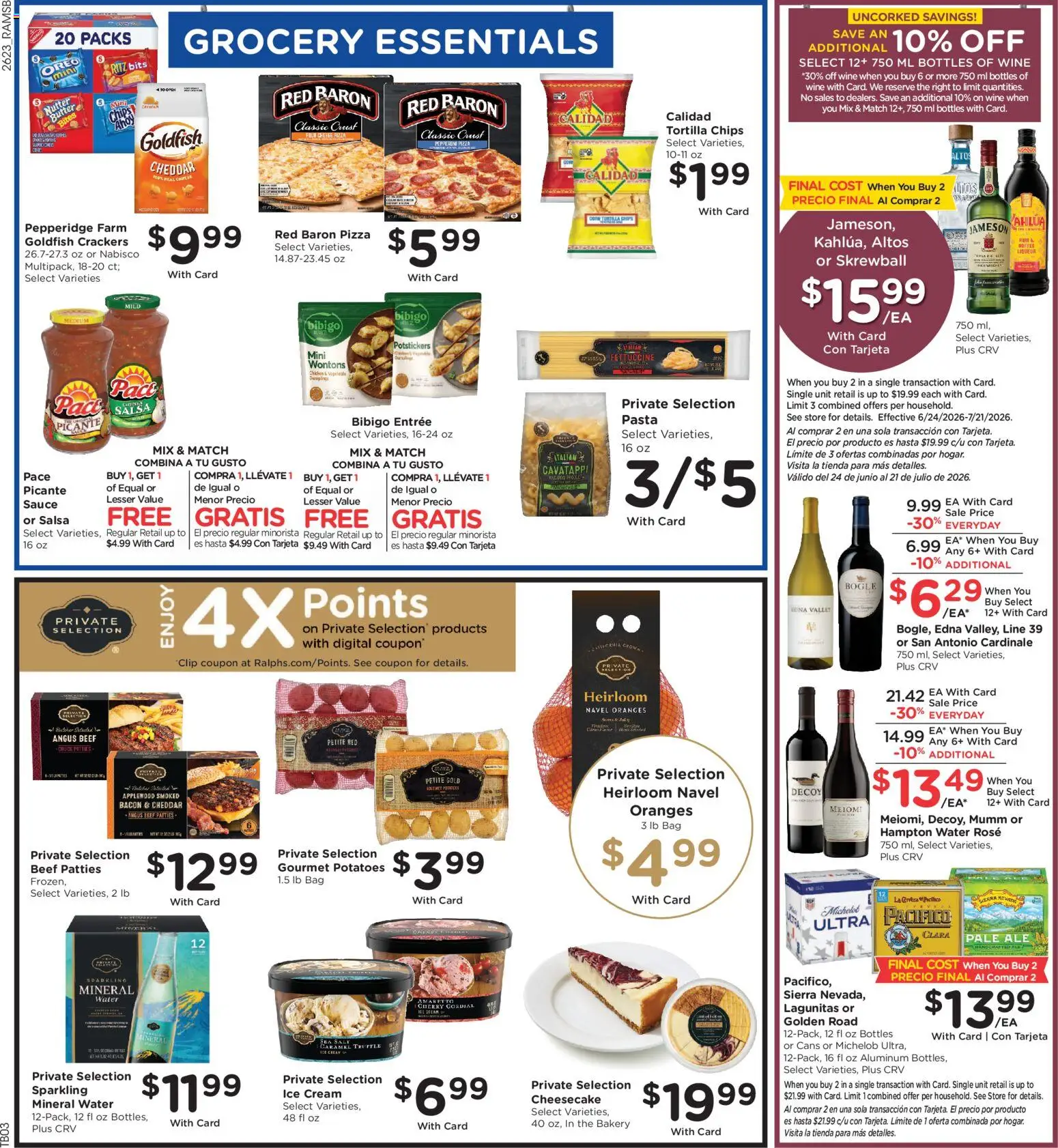 Ralphs Weekly Ad - valid from 07/08/2026 | Page: 9 | Products: Wine, Beef, Cream, Sauce