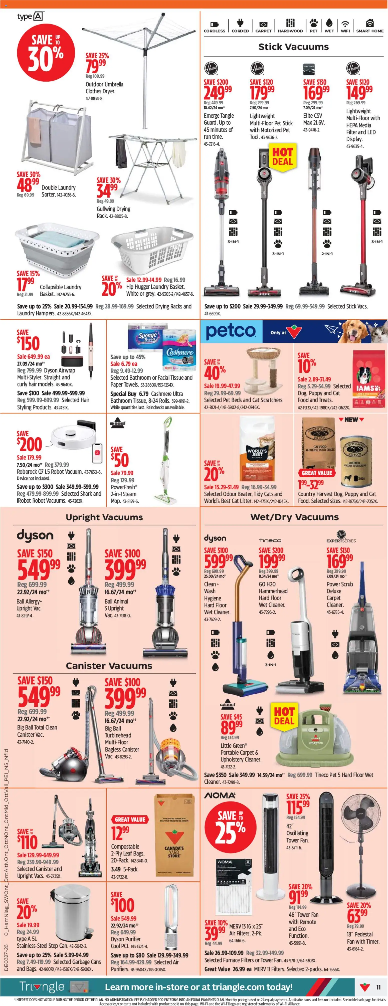 Canadian Tire flyer valid from Jul 2, 2026 | Page: 11 | Products: Fan, Robot, Carpet, Clothes
