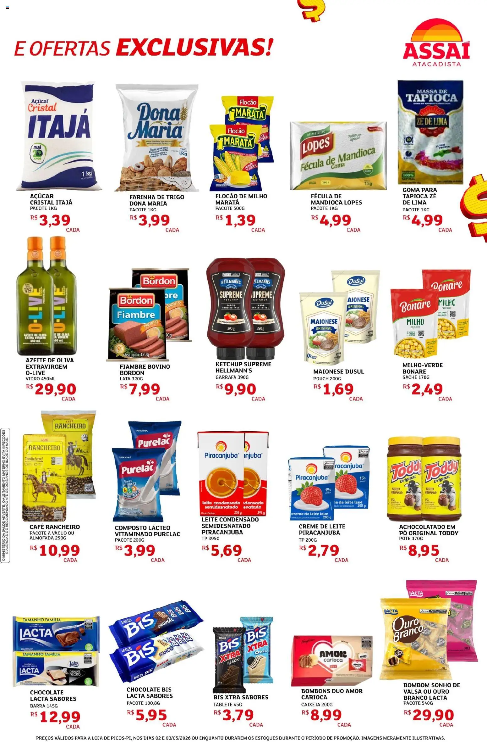 Assaí Atacadista Folheto - válido de 02.05.2026 | Página: 3 | Produtos: Café, Ketchup, Açúcar, Azeite