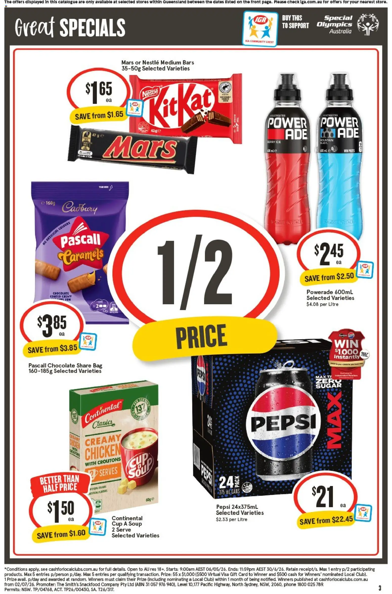 IGA catalogue - valid from 06.05.2026 | Page: 4 | Products: Chocolate, Chicken, Pepsi, Bag