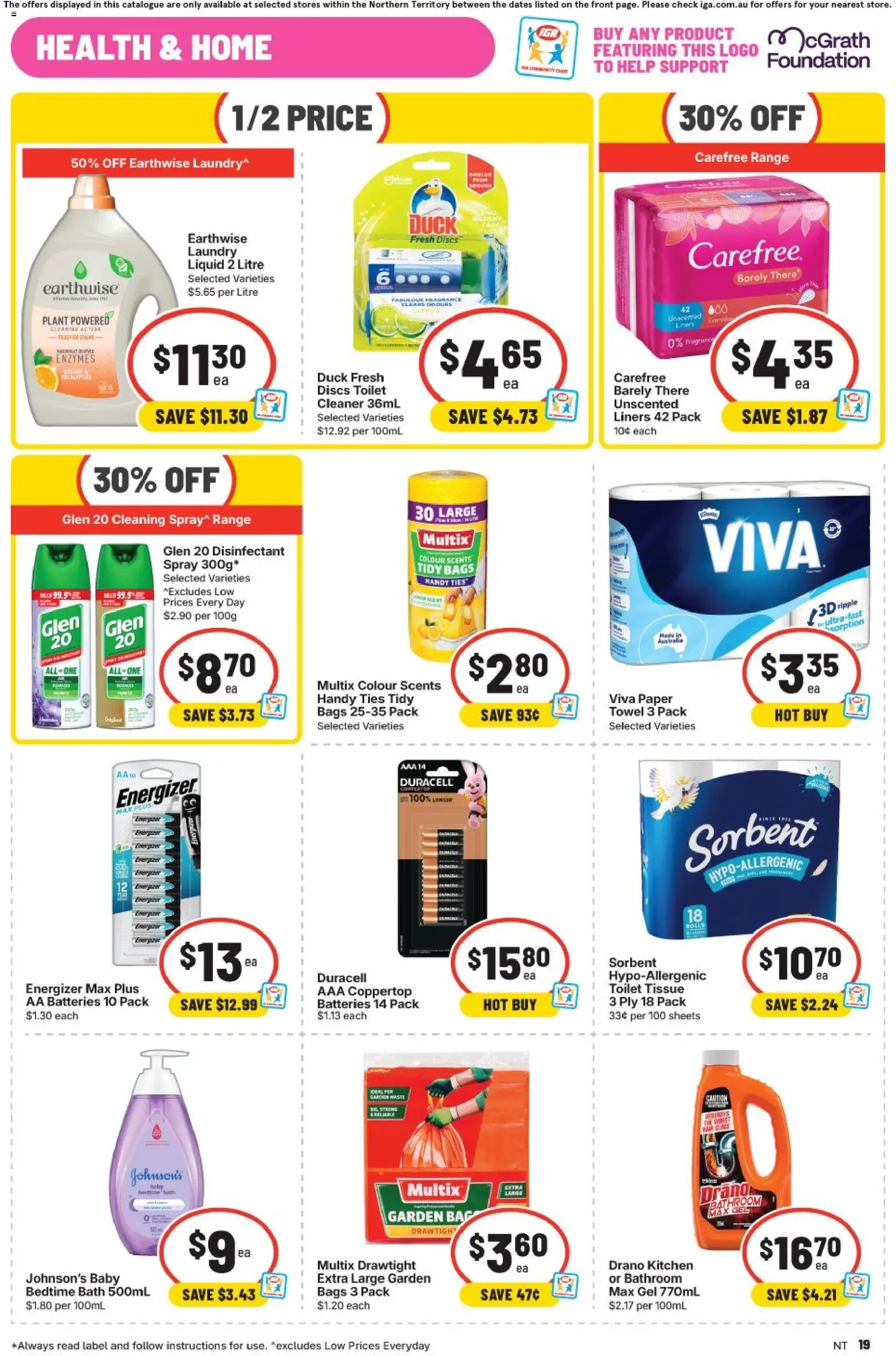 IGA catalogue - valid from 16/09/2026 | Page: 16 | Products: Cleaner, Plant, Batteries, Foundation