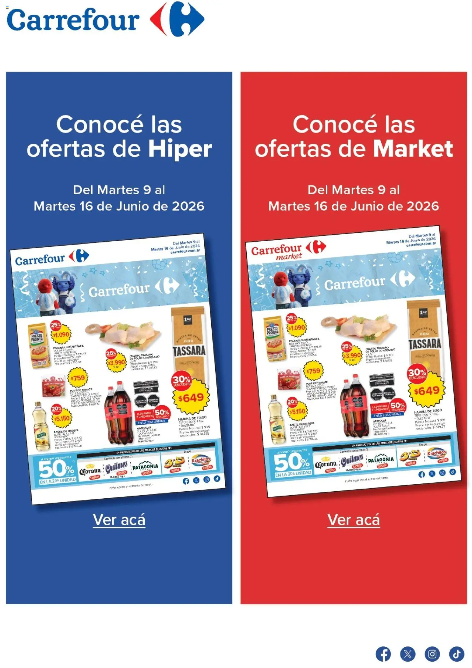 Carrefour ofertas │ válido desde el 09.06.2026 | Página: 1 | Productos: Bolsa, Pollo, Toldo, Aceite