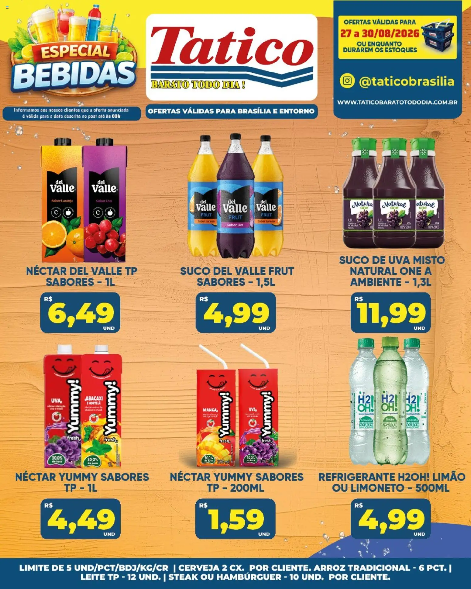 Tatico Folheto - válido de 27/08/2026 | Página: 22 | Produtos: Uva, Bebidas, Suco, Abacaxi