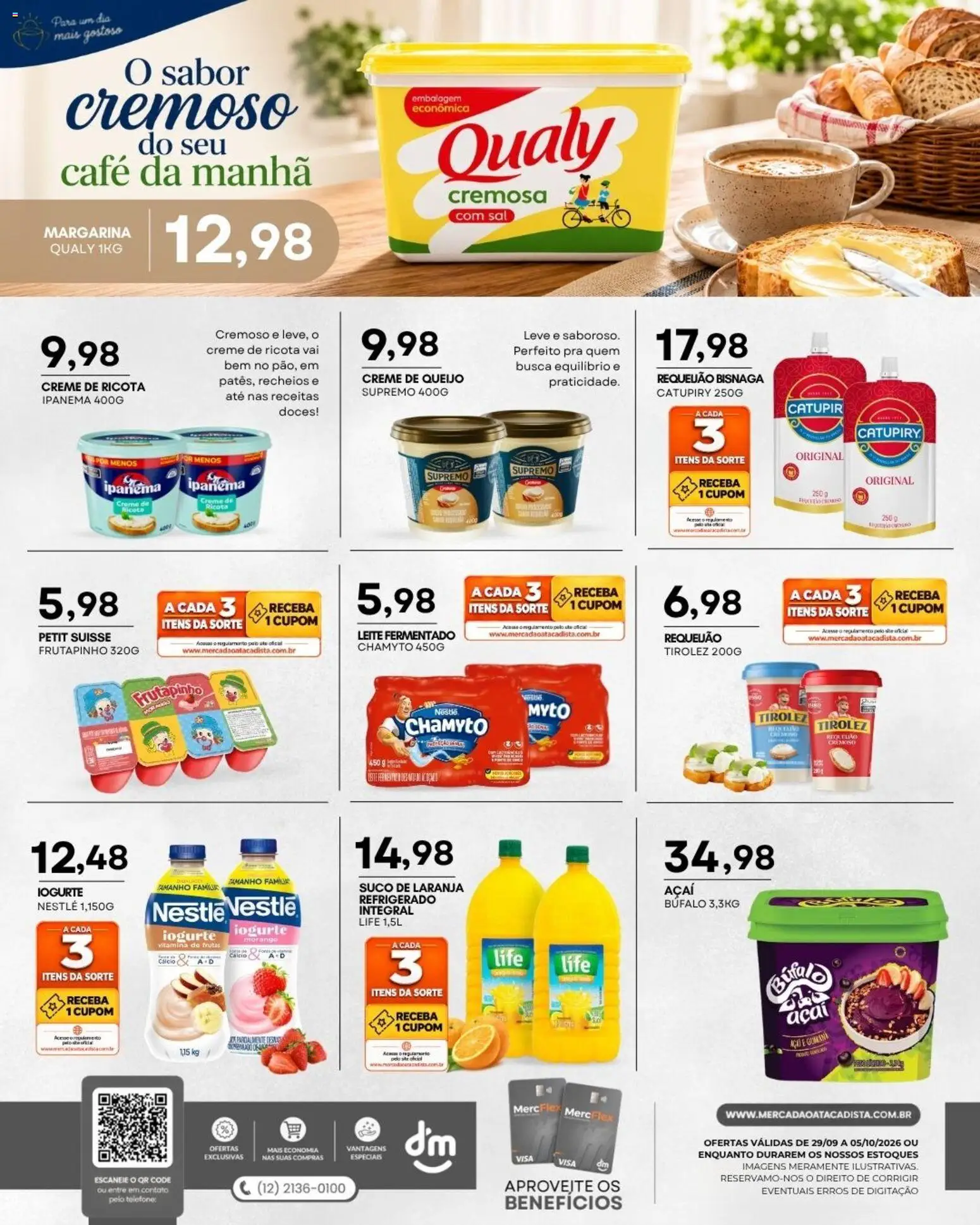 Mercadão Atacadista Folheto - válido de 29/09/2026 | Página: 6 | Produtos: Frutas, Suco de laranja, Requeijão, Açaí
