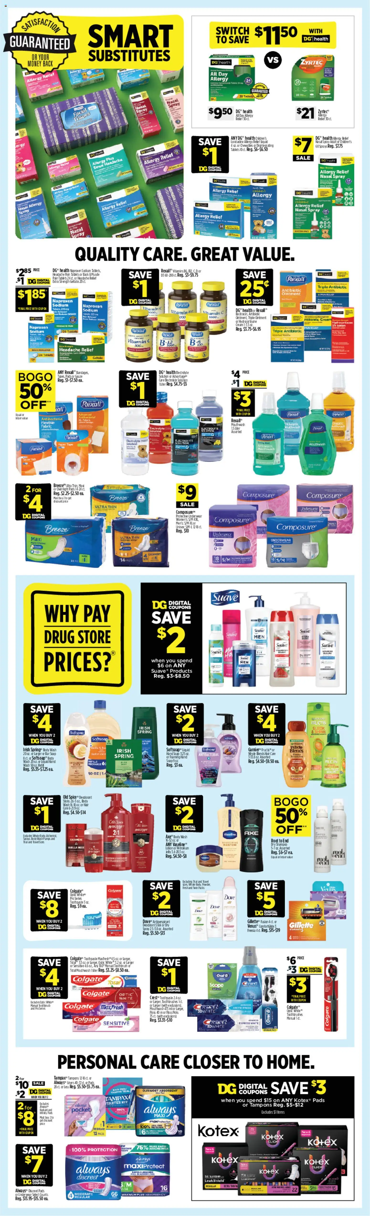 Dollar General Weekly Ad - TX - valid from 14.06.2026 | Page: 11 | Products: Fusion, Pan, Shampoo, Tampons