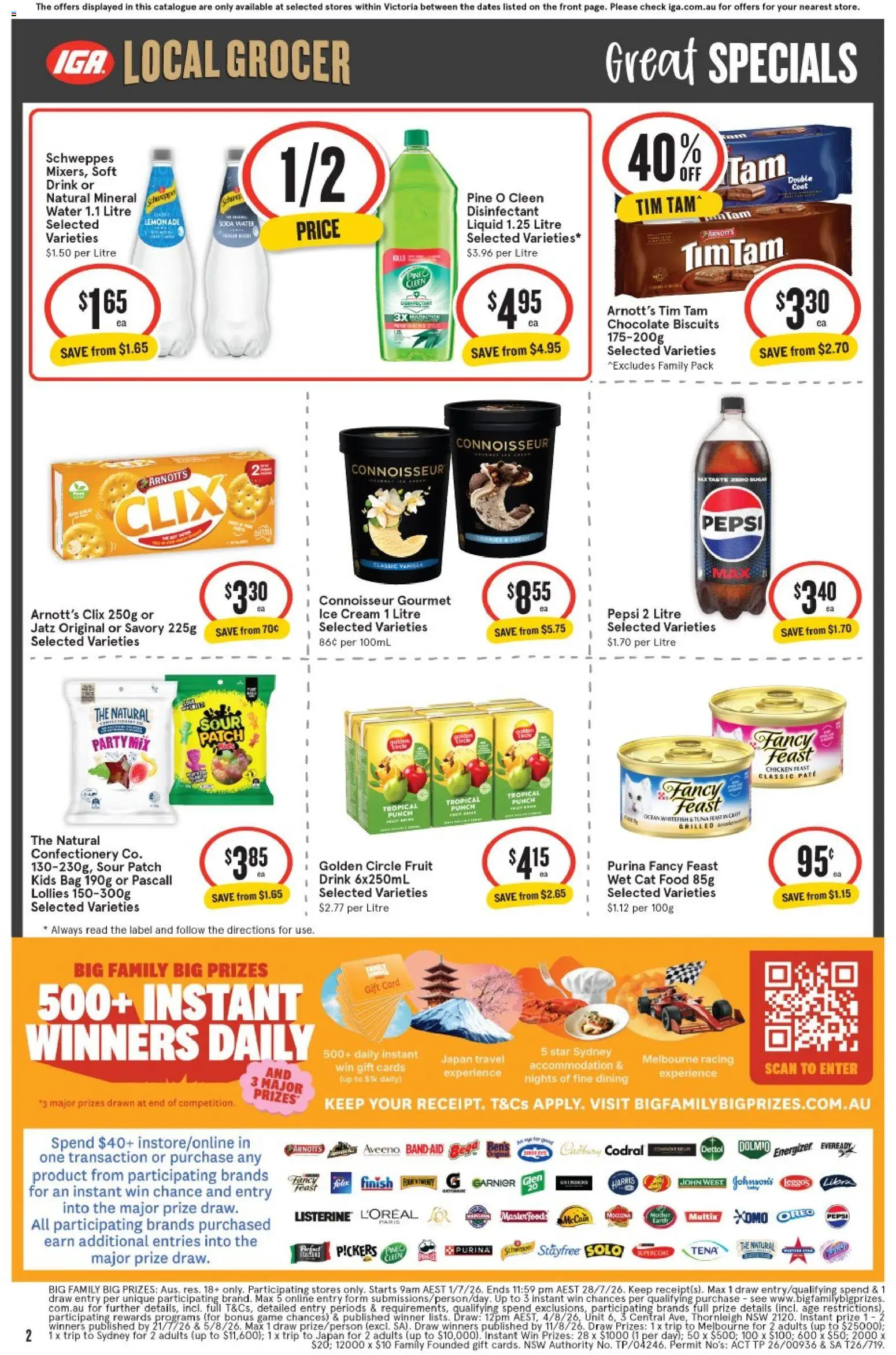IGA catalogue - valid from 15/07/2026 | Page: 3 | Products: Lollies, Coat, Water, Game