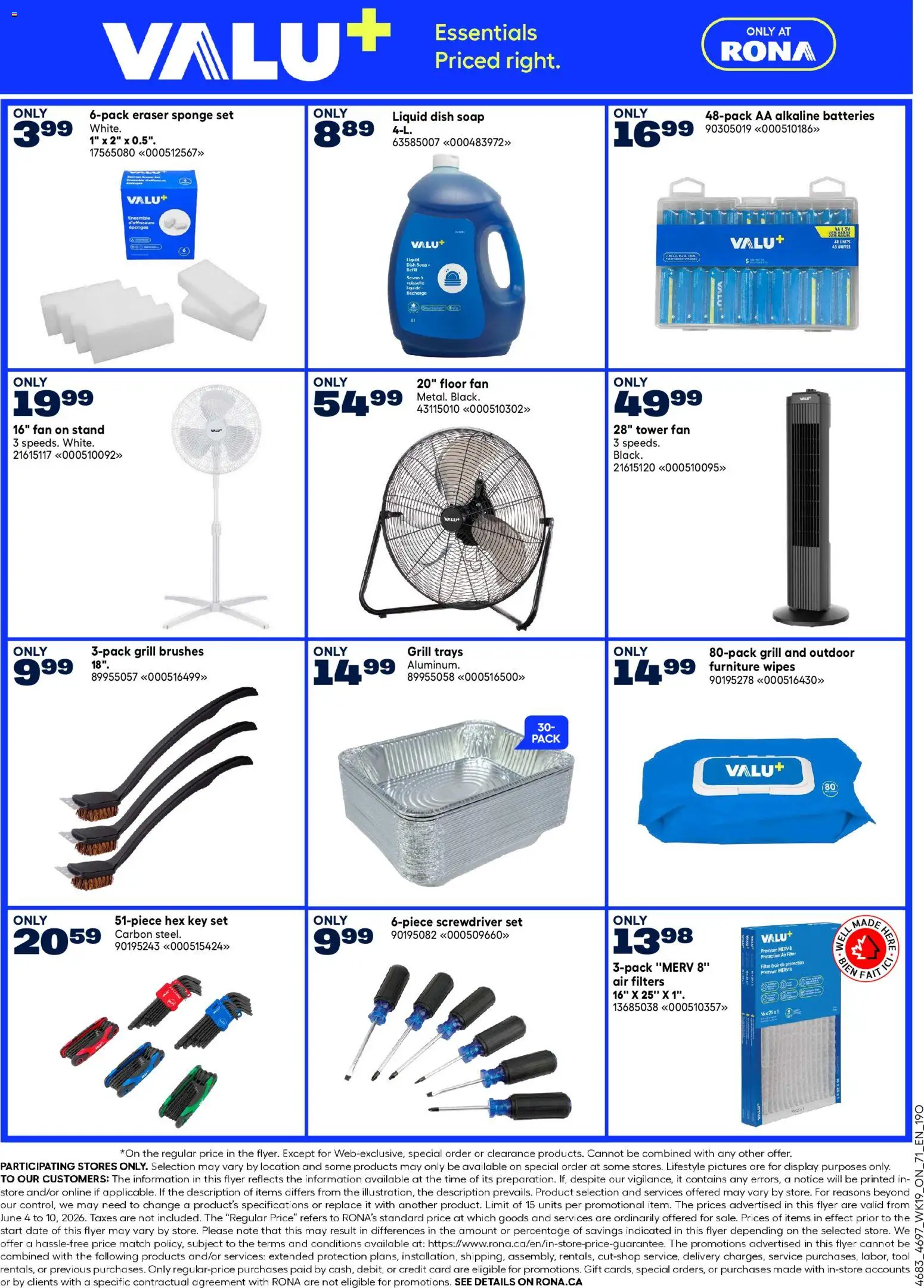 Rona flyer valid from 04.06.2026 | Page: 5 | Products: Grill, Fan, Sponge, Soap