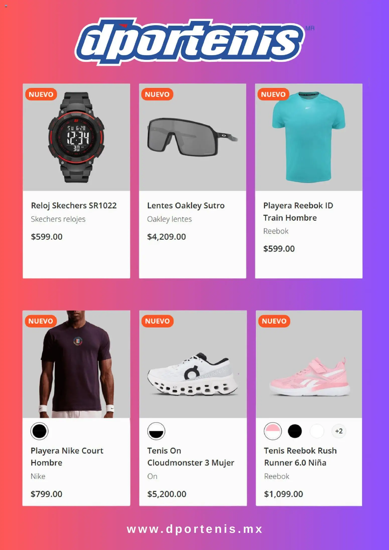 Nuevas ofertas de Dportenis válidas en toda la República Mexicana desde el 16/09/2026. ¡Encuentra las mejores ofertas en Dportenis catálogo! | Página: 2 | Productos: Tenis, Lentes, Playera, Reloj