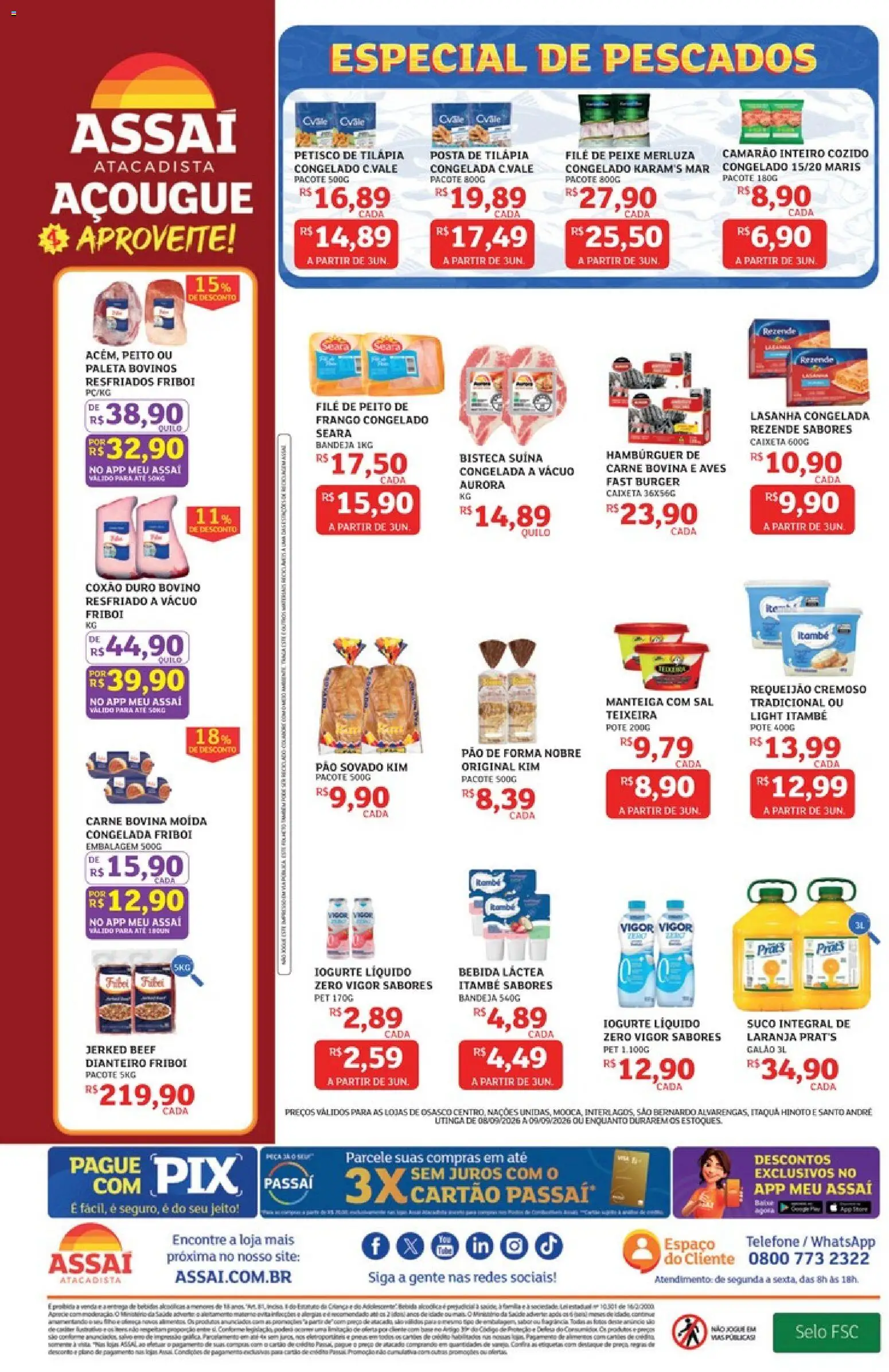 Assaí Atacadista Folheto - válido de 08/09/2026 | Página: 2 | Produtos: Manteiga, Pão, Pão de forma, Frango