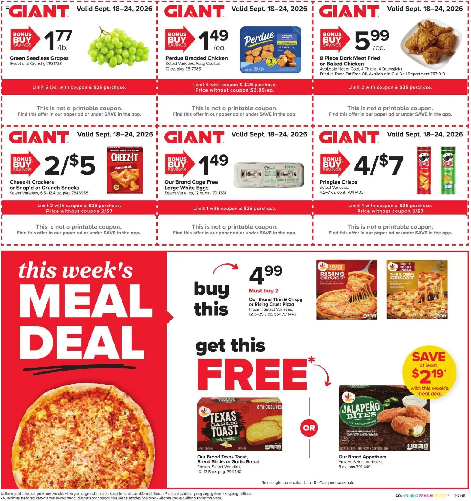 Giant Weekly Ad - valid from 09/18/2026 | Page: 5 | Products: Chicken, Bread, Pizza, Snacks