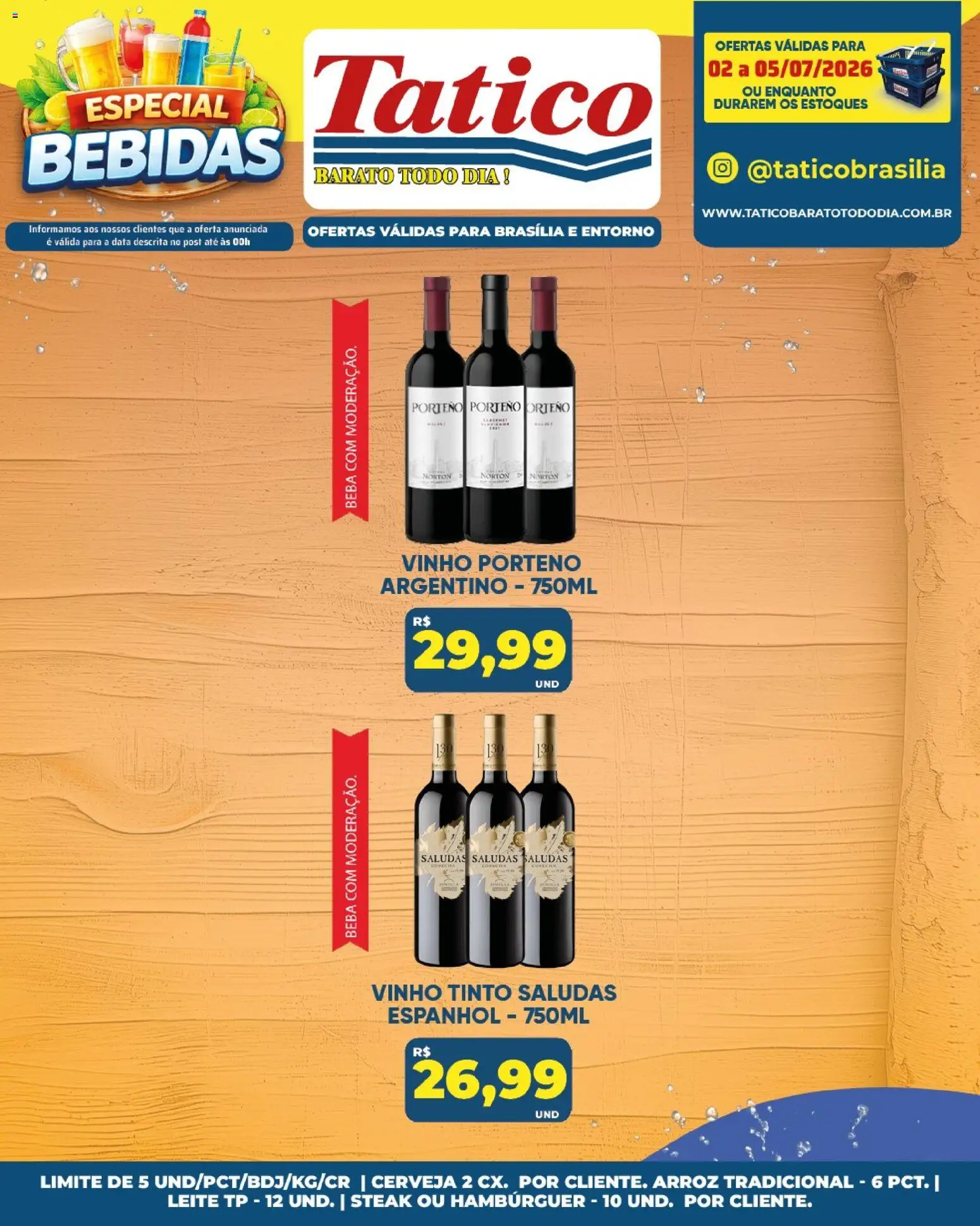 Tatico Folheto - válido de 04/07/2026 | Página: 41 | Produtos: Vinho, Cerveja, Arroz, Hambúrguer