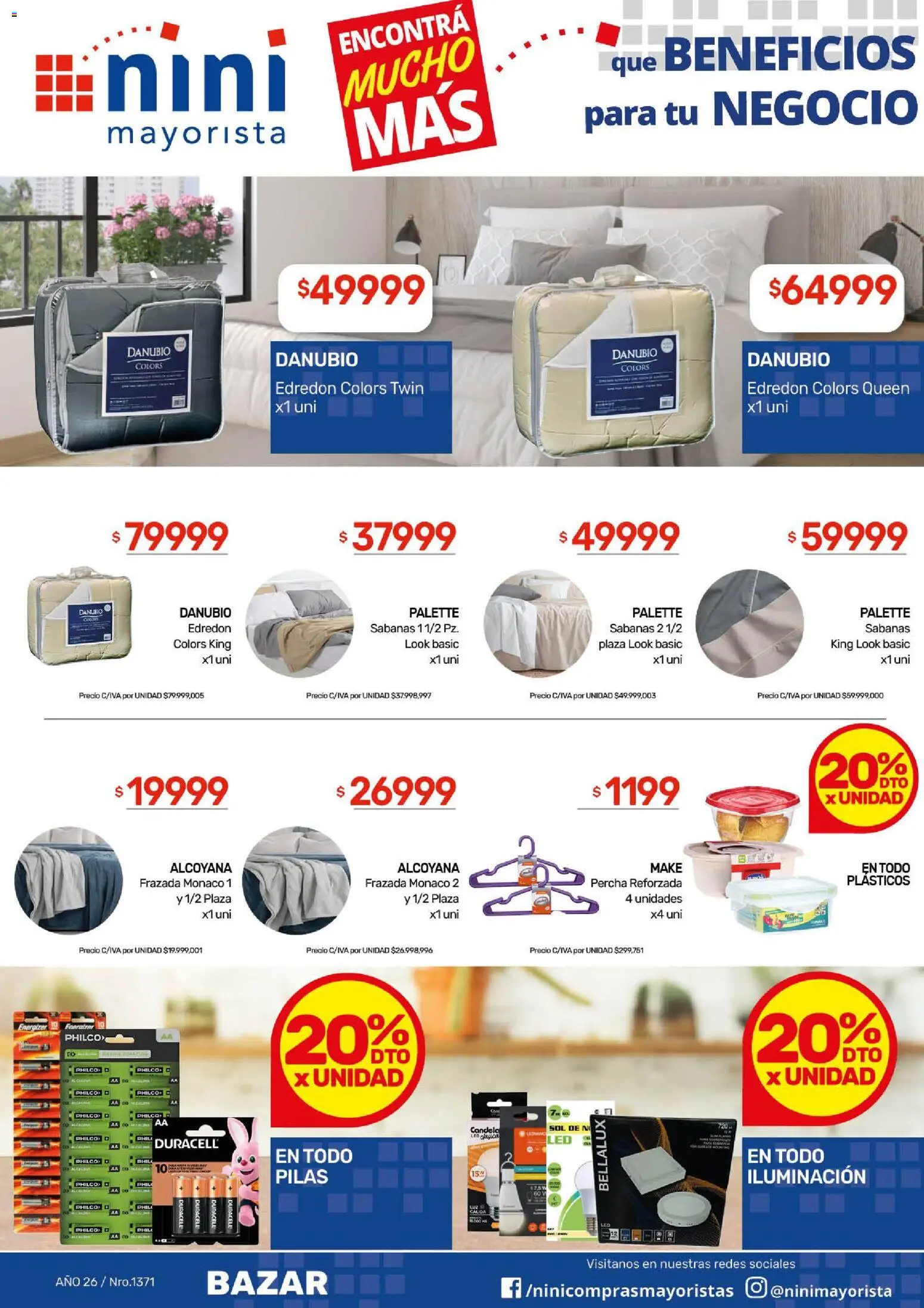 NINI Mayorista ofertas │ válido desde el 03/08/2026 | Página: 42 | Productos: Sabanas, Percha, Frazada, Iluminación