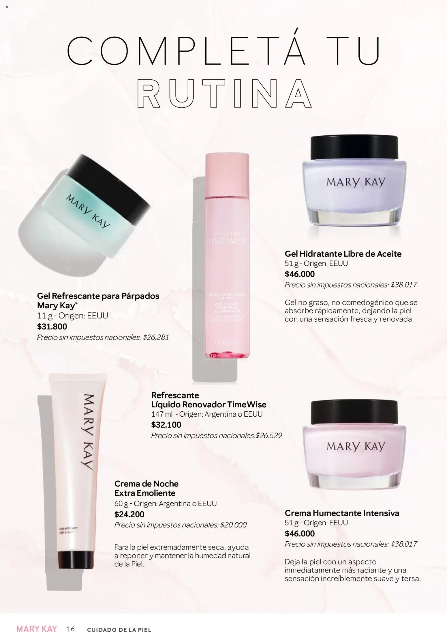 Mary Kay catálogo │ válido desde el 01/08/2026 | Página: 16 | Productos: Aceite, Loción, Radiante, Crema