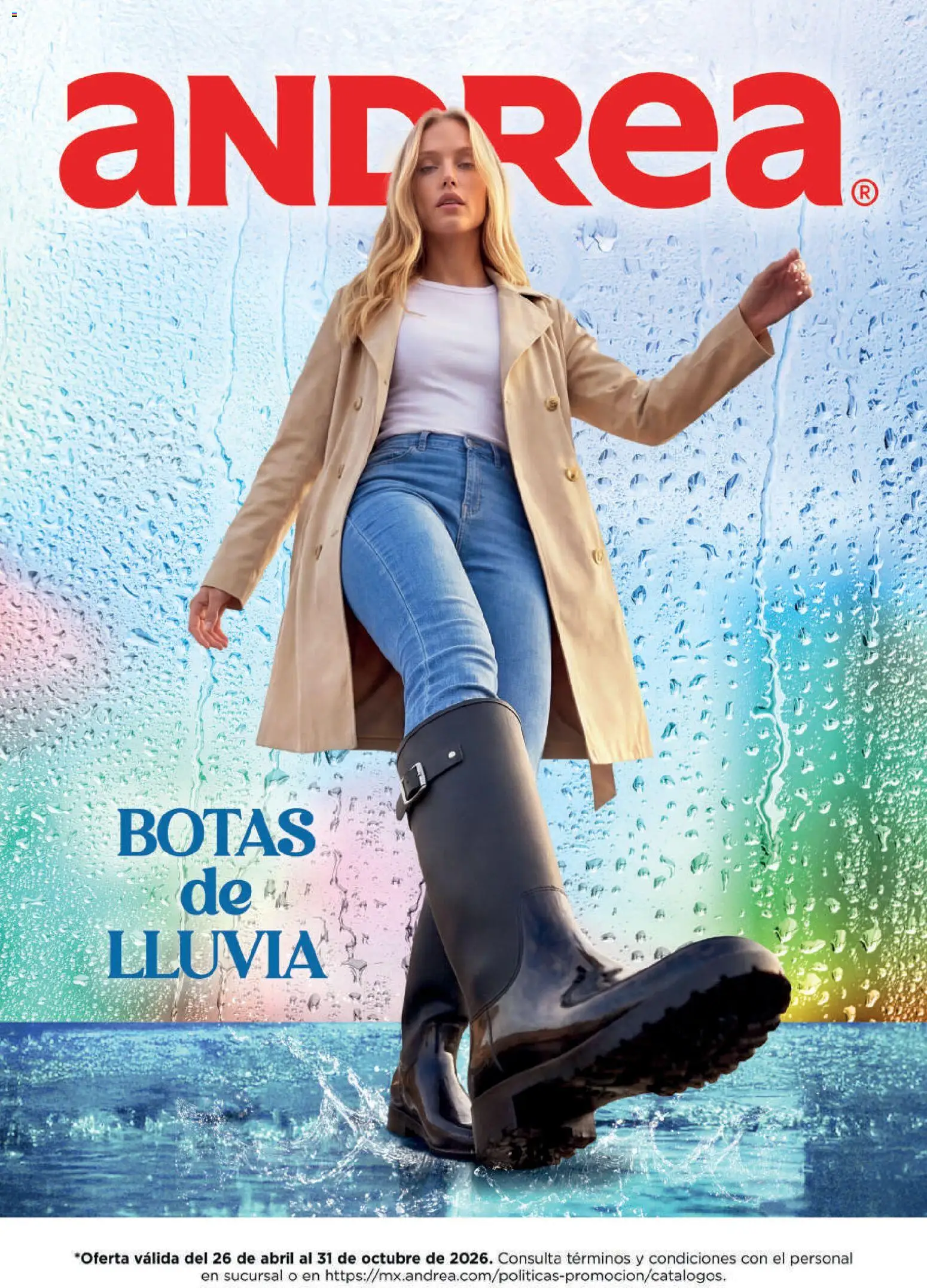 Nuevas ofertas de Andrea válidas en toda la República Mexicana desde el 26/04/2026. ¡Encuentra las mejores ofertas en Andrea catálogo Botas de Lluvia! | Página: 1 | Productos: Botas
