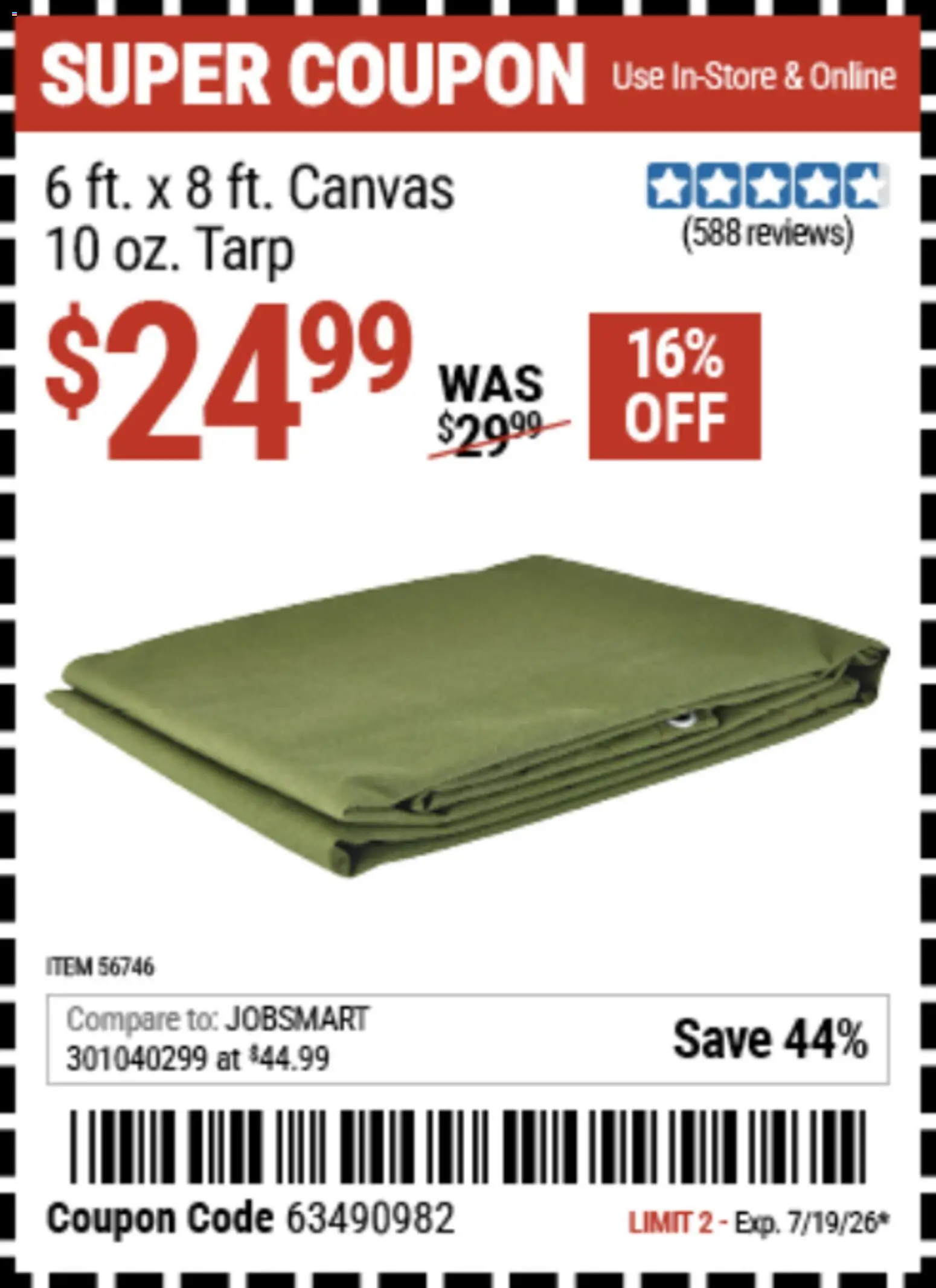 Harbor Freight Weekly Ad - valid from 07/06/2026 | Page: 10 | Products: Canvas